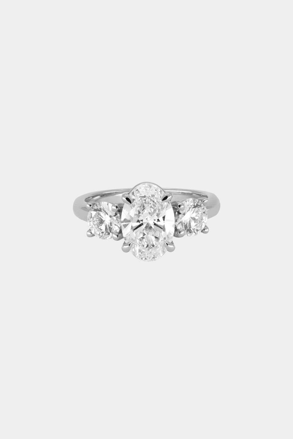 Marquise Shaped Three Stone Lab Grown Diamond Engagement Ring