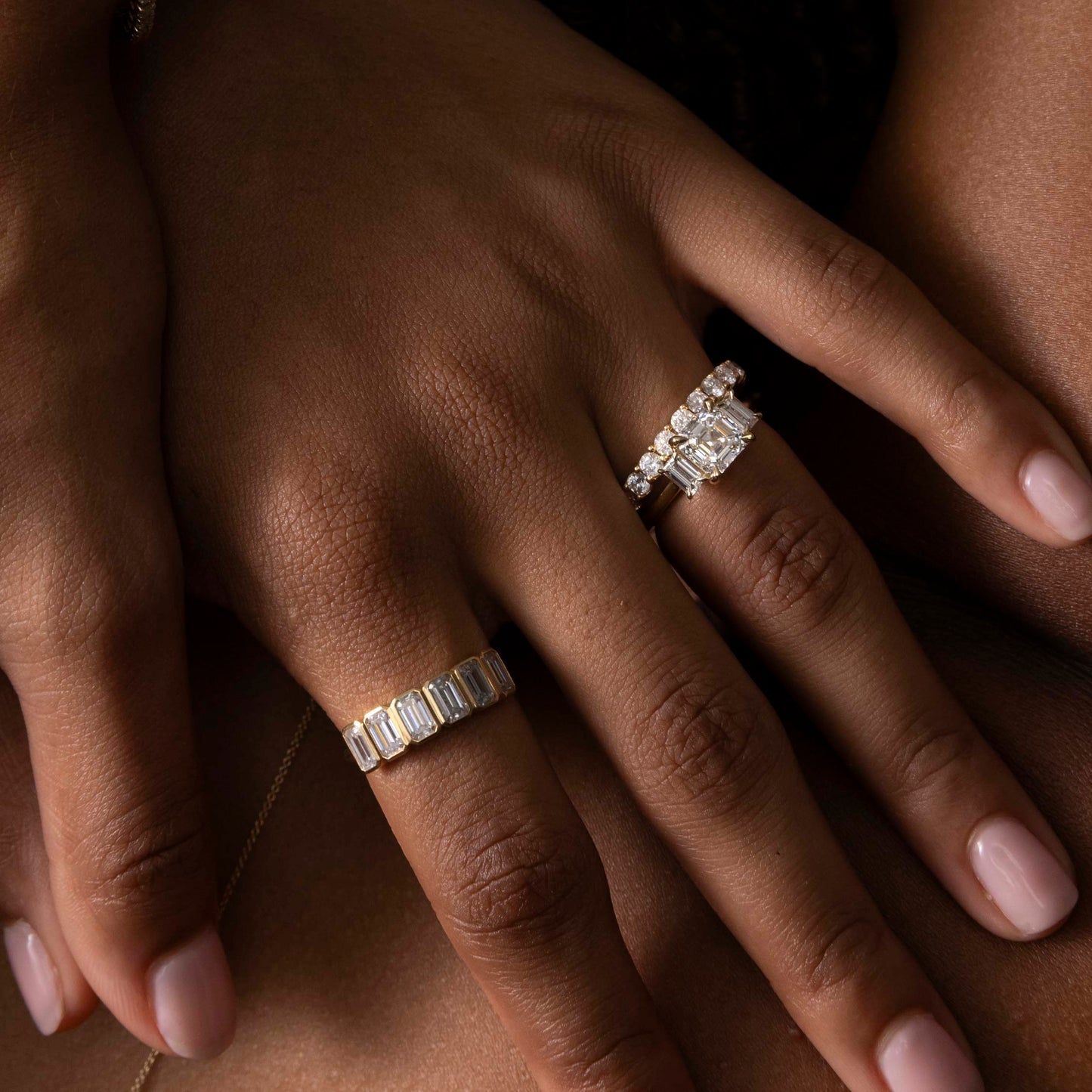 Marquise Cut Cluster Styled Lab Grown Diamond Engagement Ring