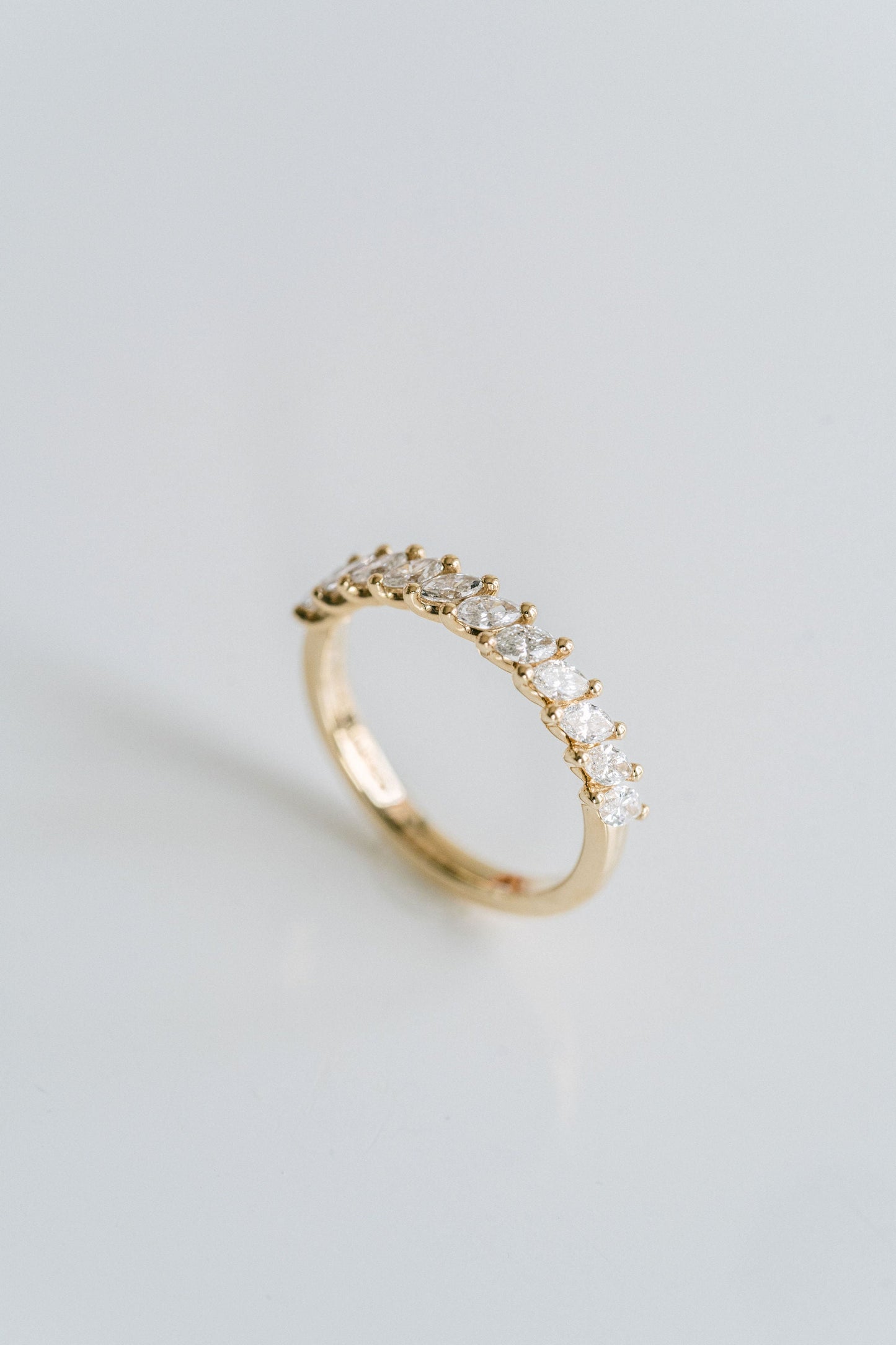 0.25 TCW Round Shaped Half Eternity Lab Grown Diamond Wedding Band