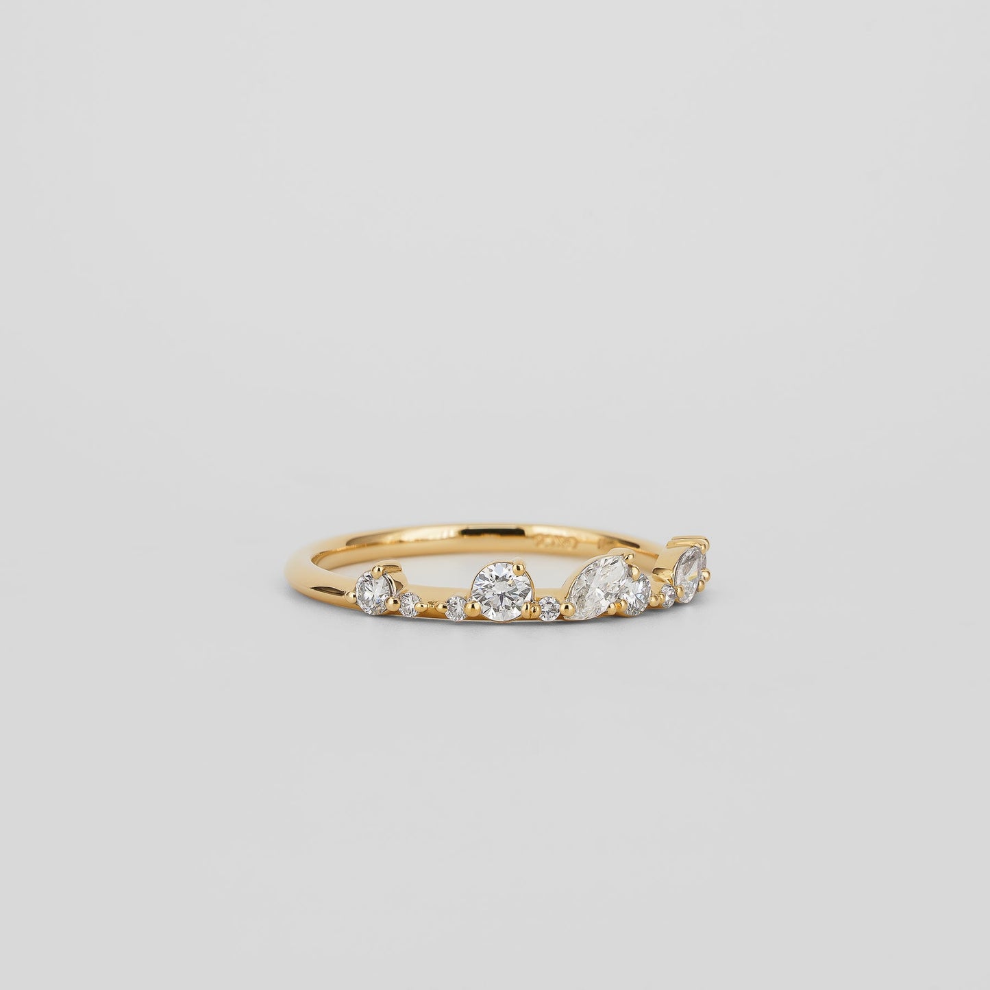 0.29 TCW Pear, Round & Marquise Shaped Multi Stones Lab Grown Diamond Wedding Band