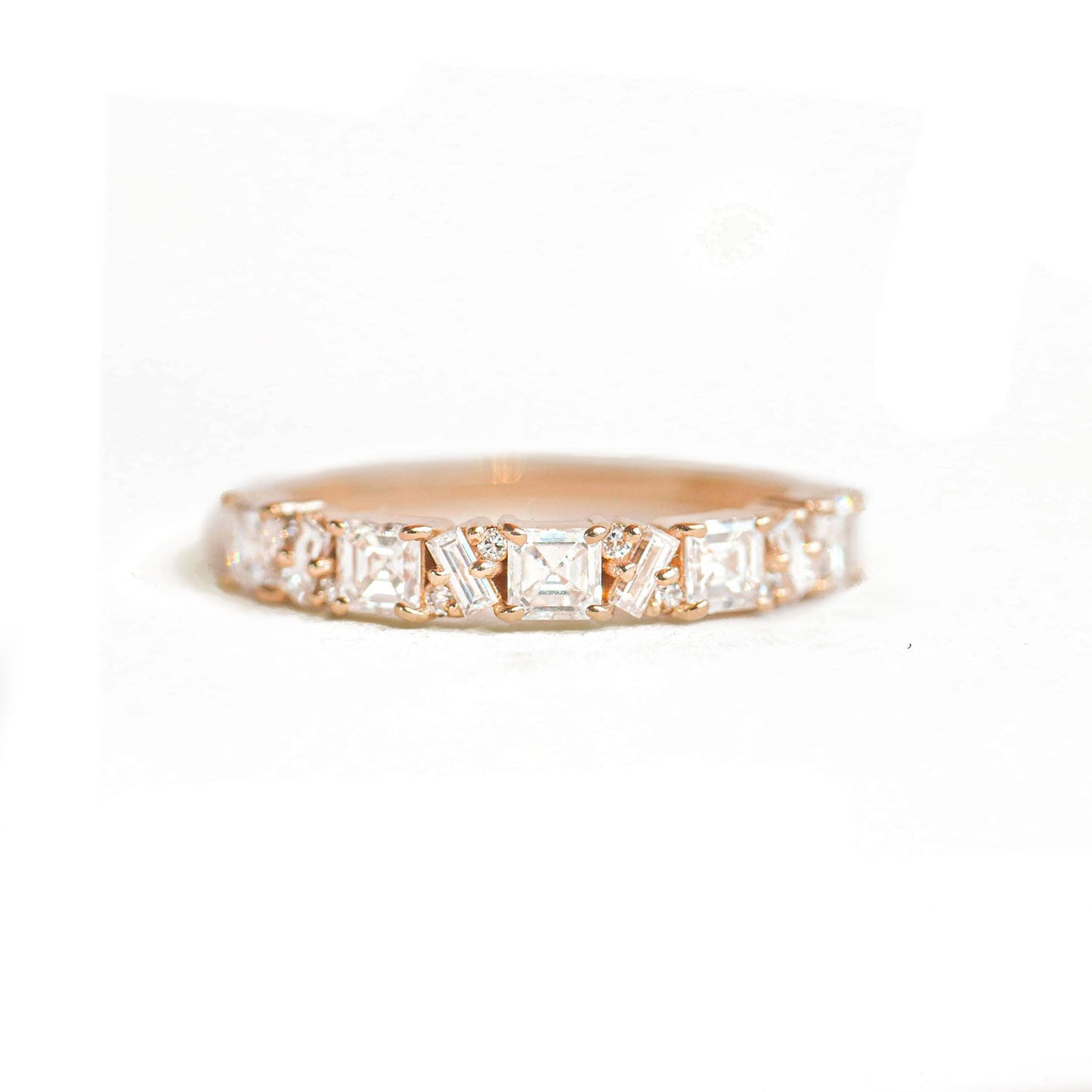 0.25 TCW Round Shaped Half Eternity Lab Grown Diamond Wedding Band