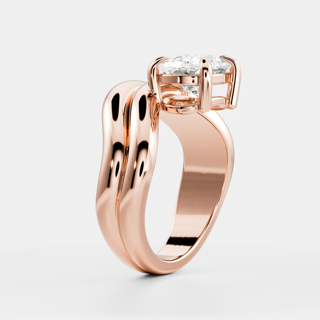 Marquise Cut Cluster Styled Lab Grown Diamond Engagement Ring