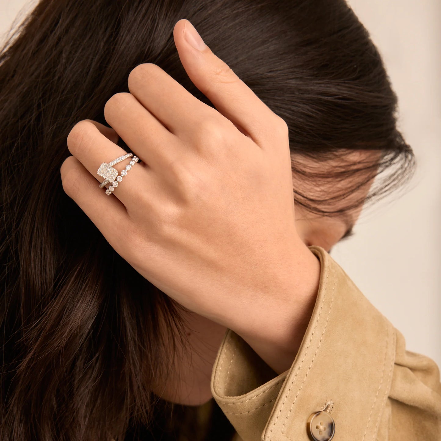 Timeless 0.3 TCW Round Stones Bubble Set Full Eternity Lab Grown Diamond Wedding Band