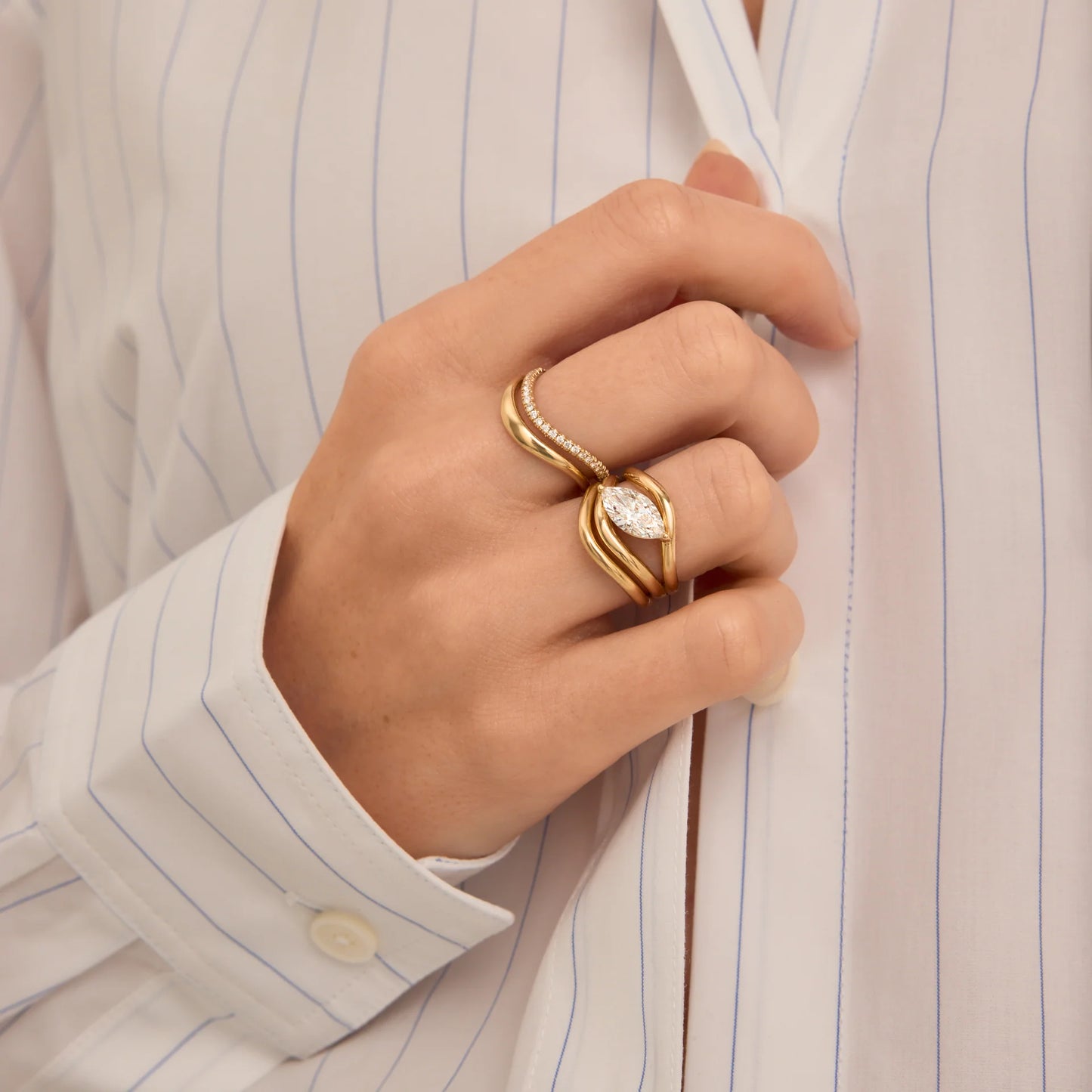 Timeless Curved Solid Gold Plain Wedding Band