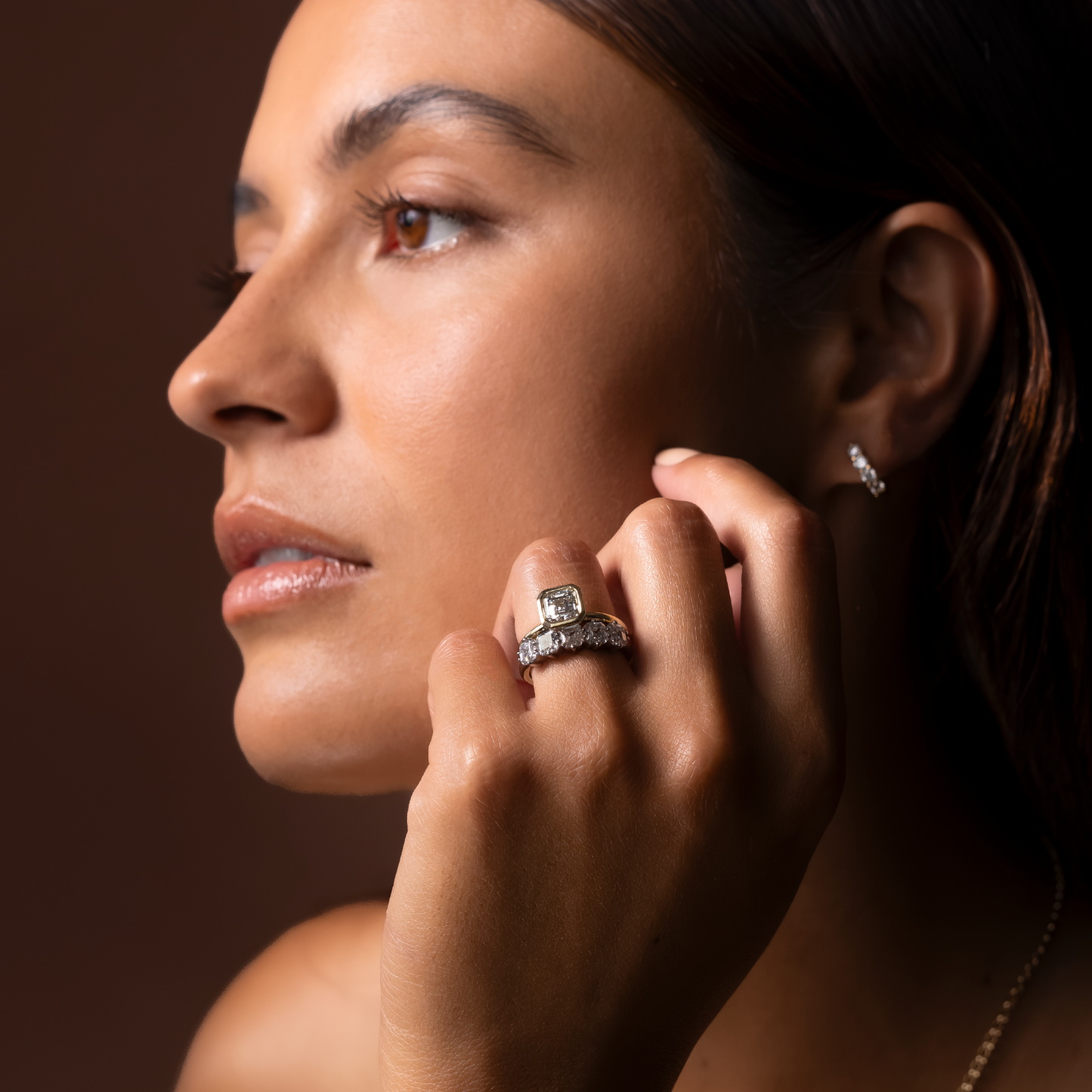 Marquise Cut Cluster Styled Lab Grown Diamond Engagement Ring