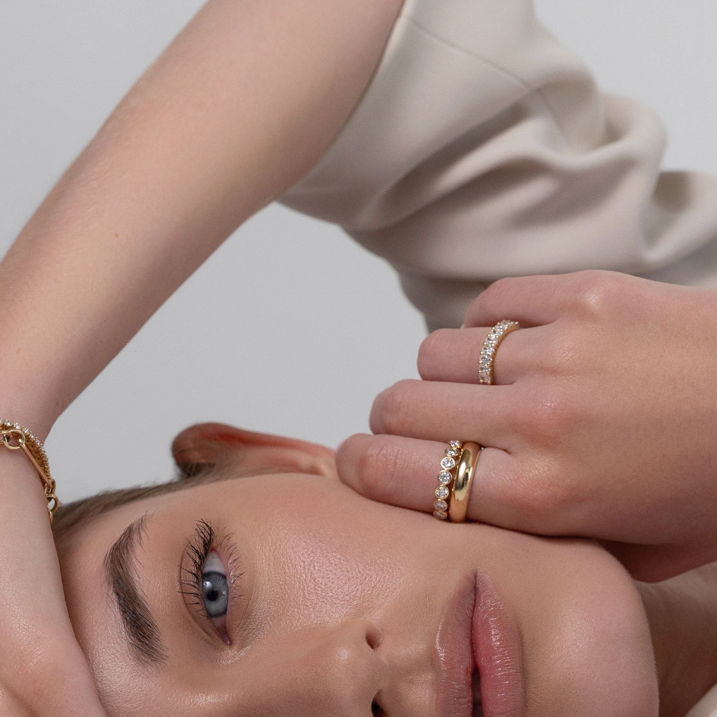 0.25 TCW Round Shaped Half Eternity Lab Grown Diamond Wedding Band