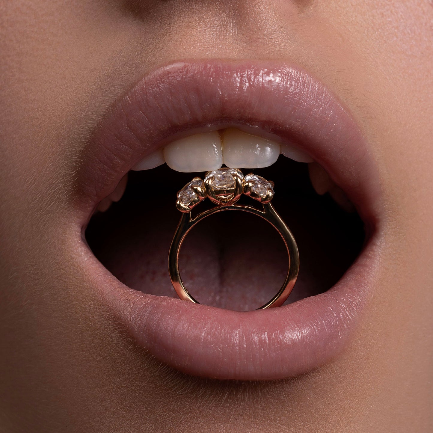 Marquise Cut Cluster Styled Lab Grown Diamond Engagement Ring