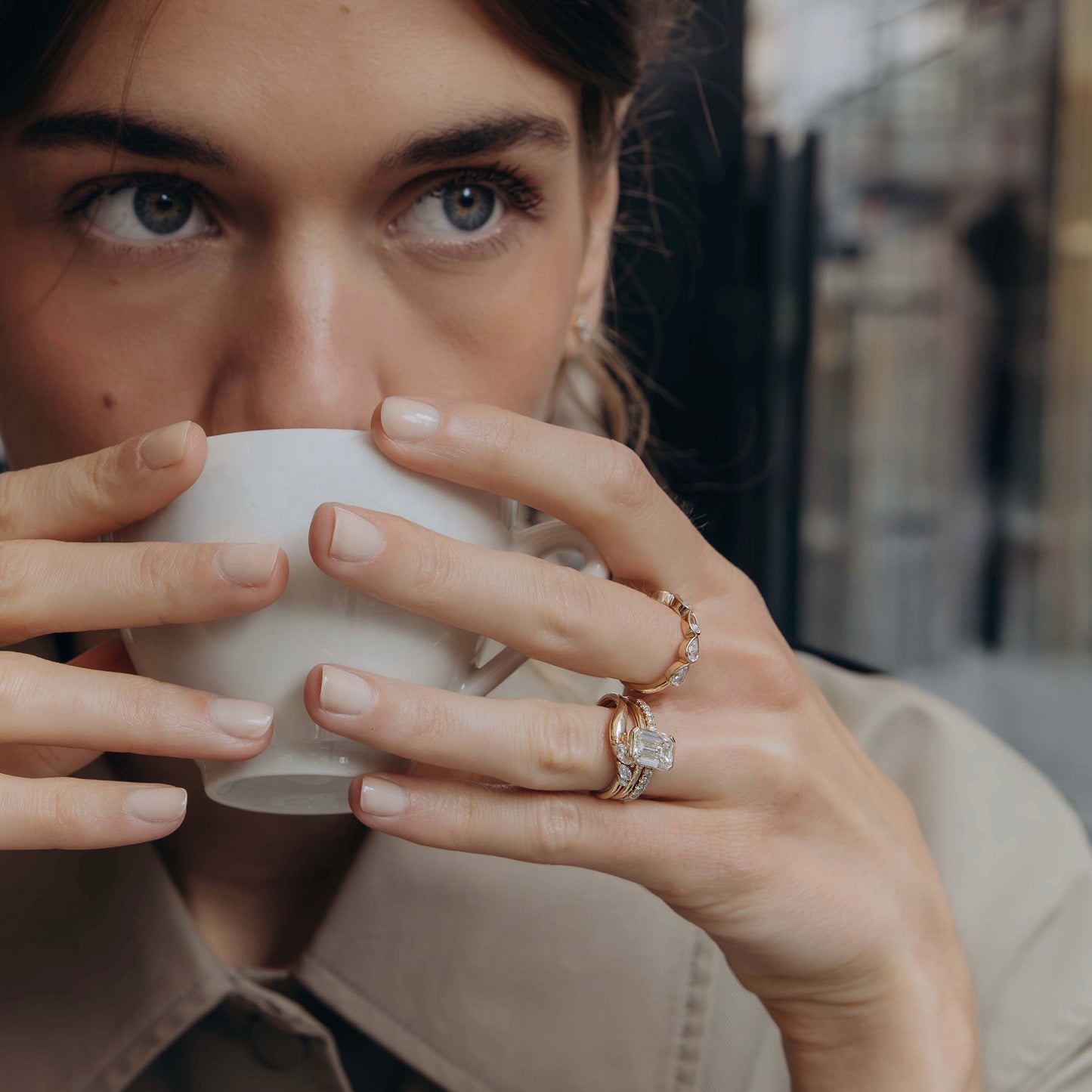 Marquise Cut Cluster Styled Lab Grown Diamond Engagement Ring