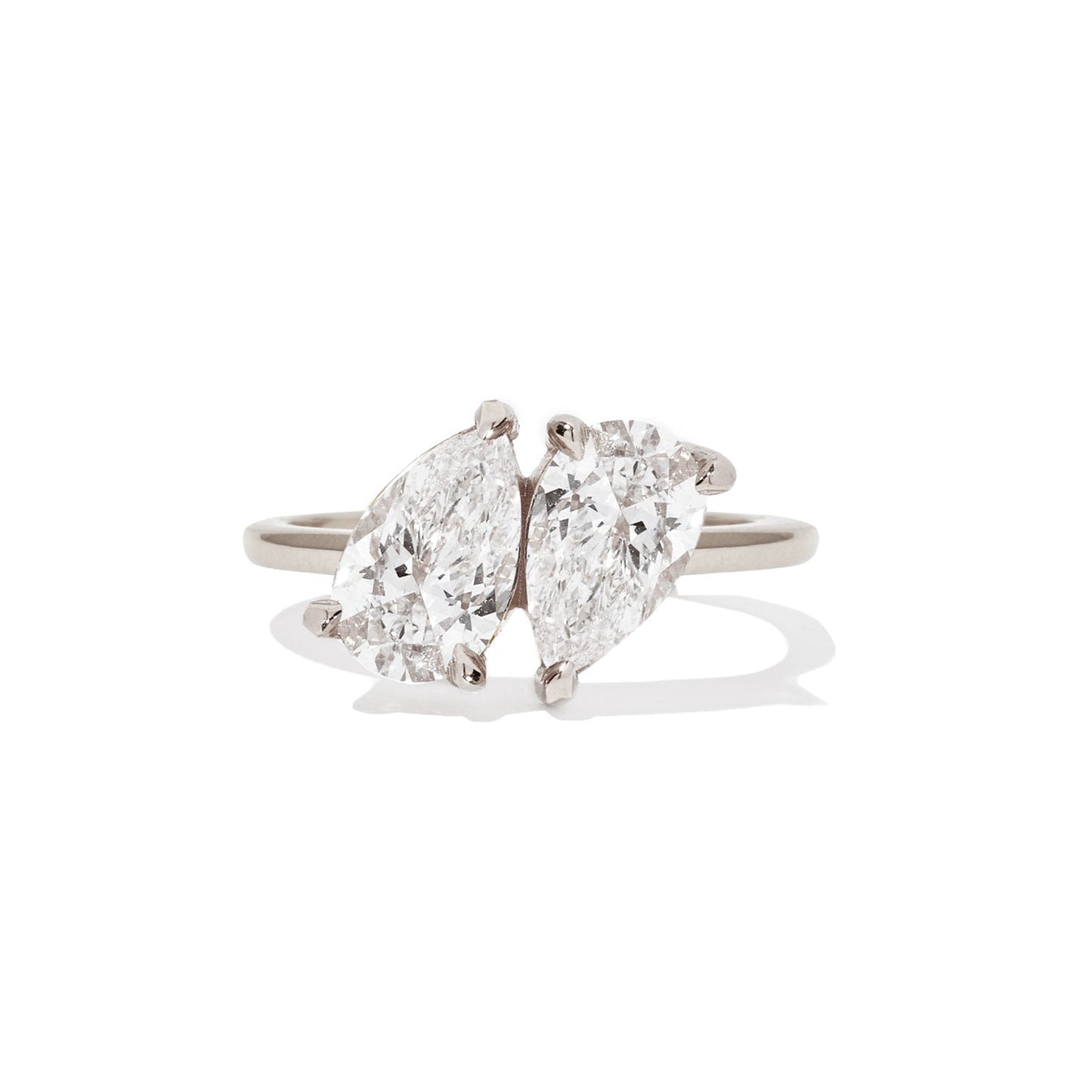 Marquise Shaped Three Stone Lab Grown Diamond Engagement Ring