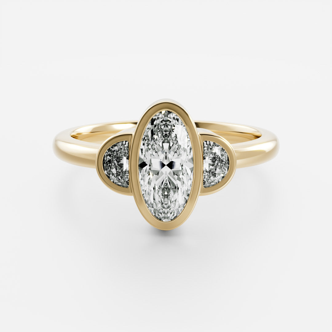 Marquise Cut Cluster Styled Lab Grown Diamond Engagement Ring