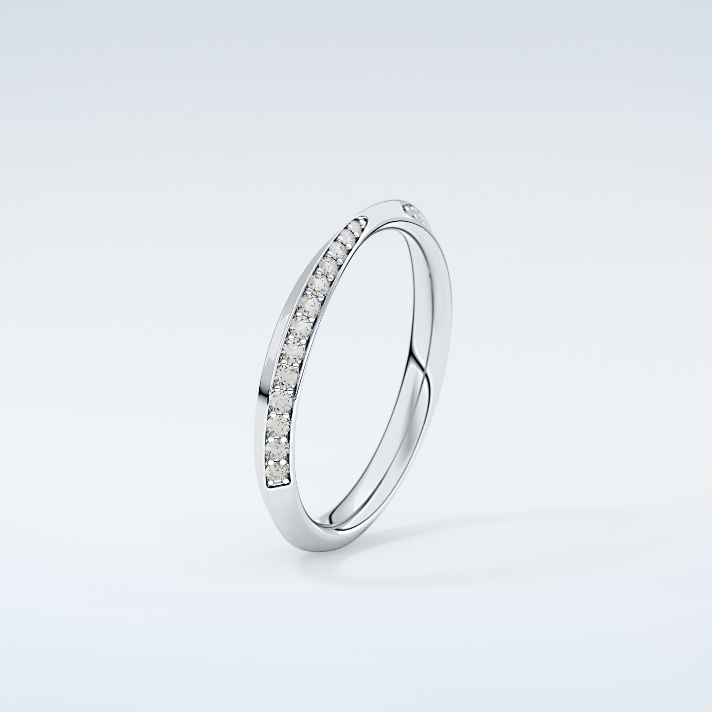 0.16 TCW Round Shaped Moissanite Wedding Band 18