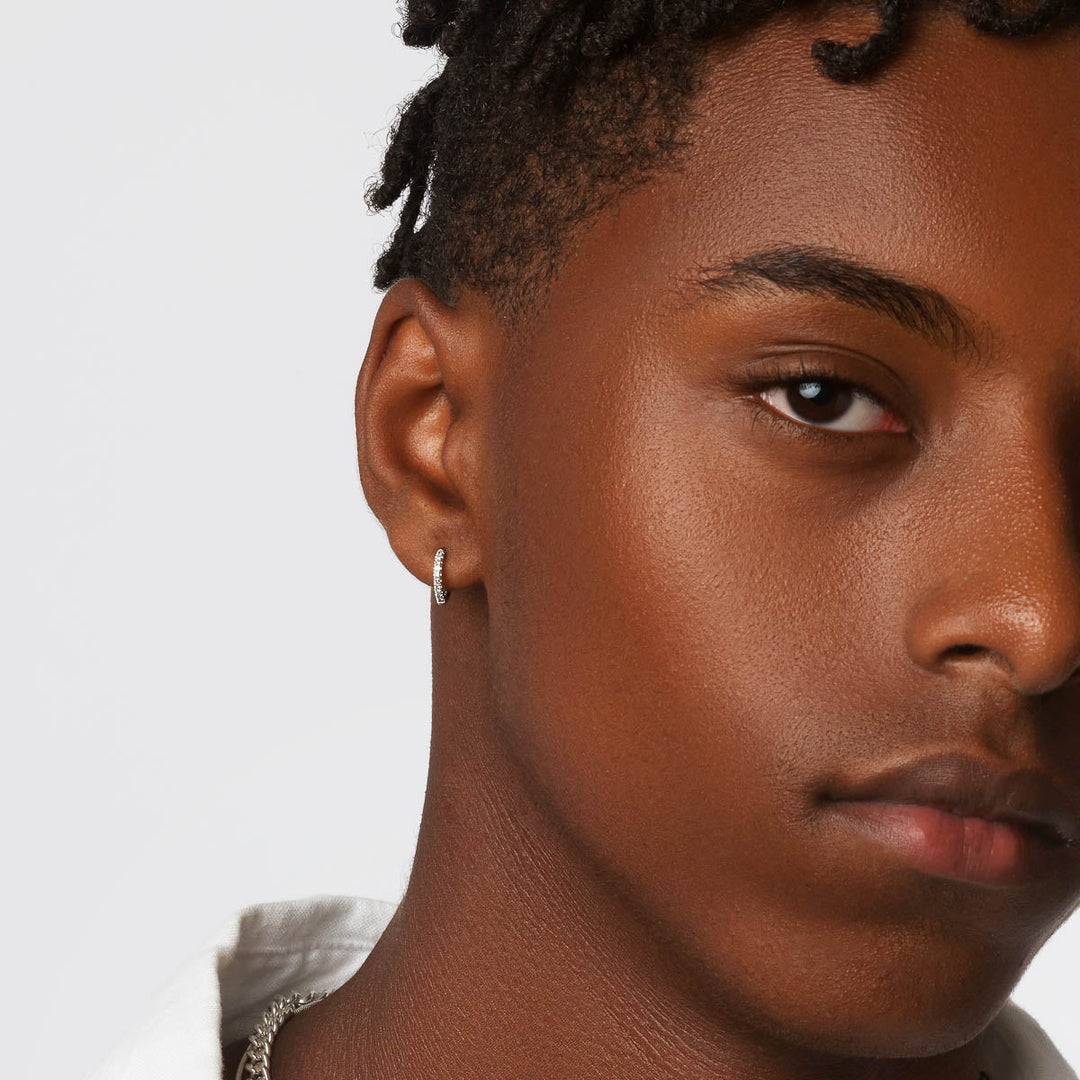 0.14 TCW Round Shaped Moissanite Hoop Earrings