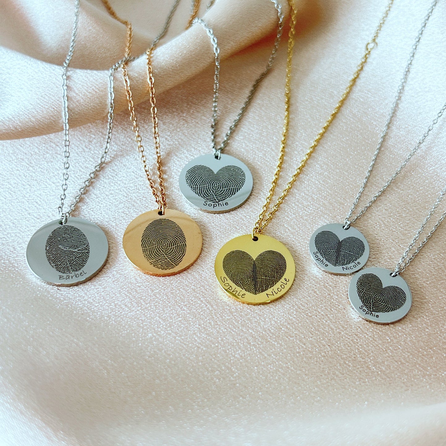 Fingerprint Couple Pendant Necklace
