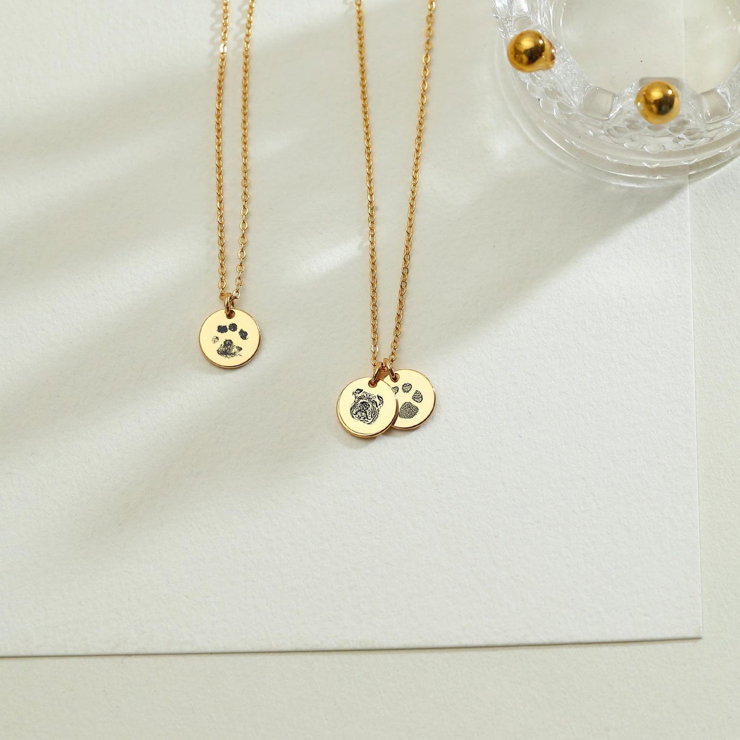 Paw Print Necklace Dual Pendant