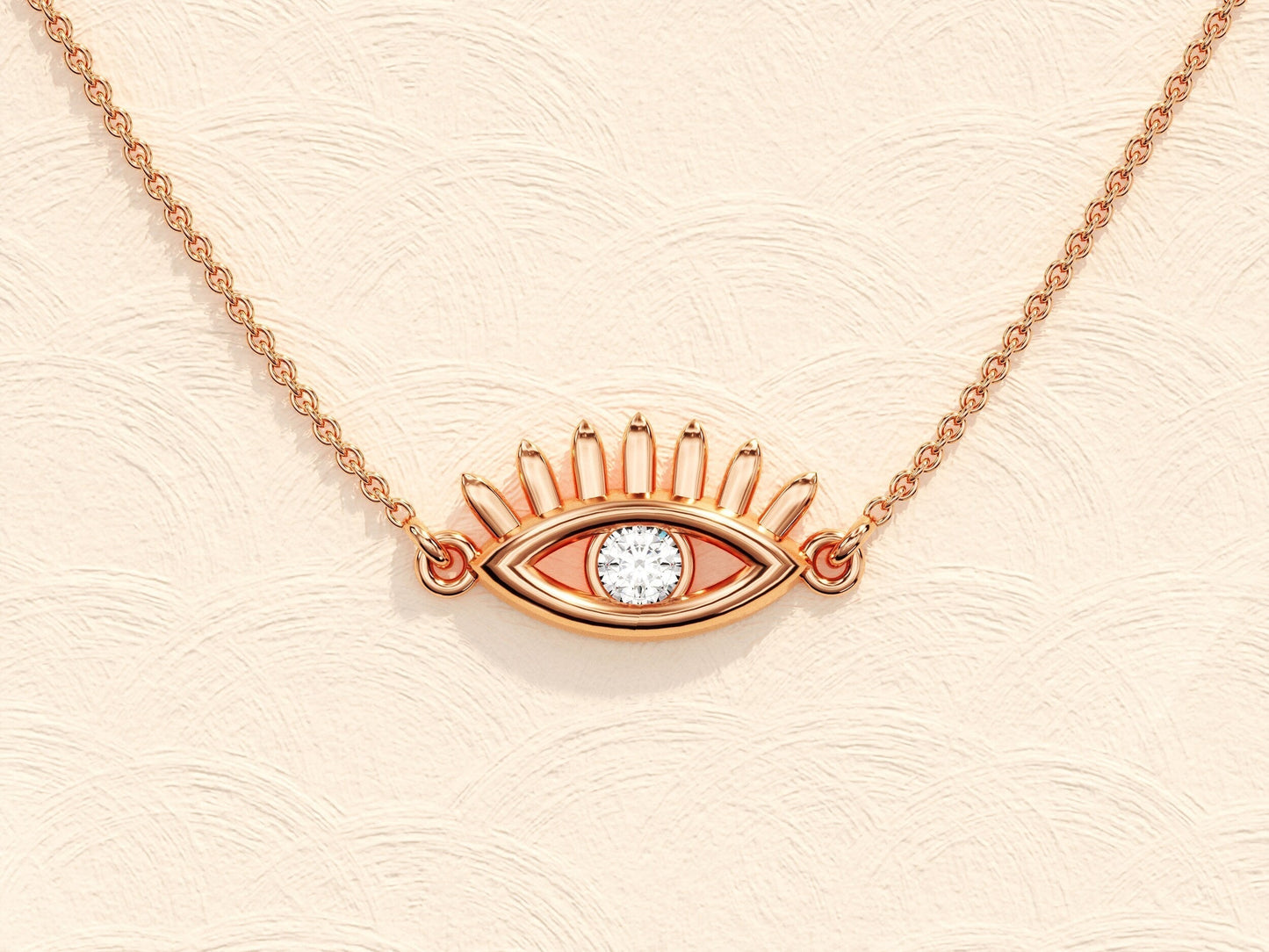 0.10 CT Round Evil Eye Moissanite Necklace 7