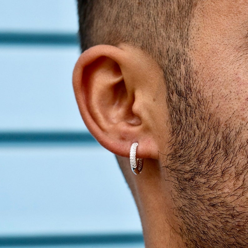 0.7 TCW Round Moissanite Hoop Earrings