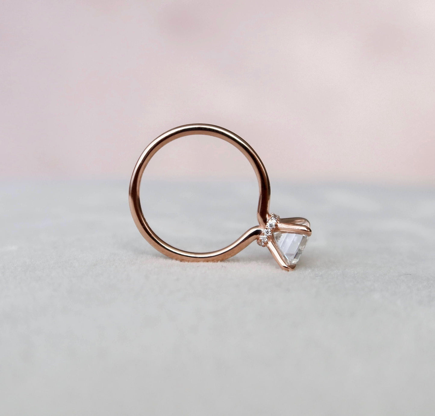 2.0 CT Emerald Hidden Halo Moissanite Engagement Ring 5