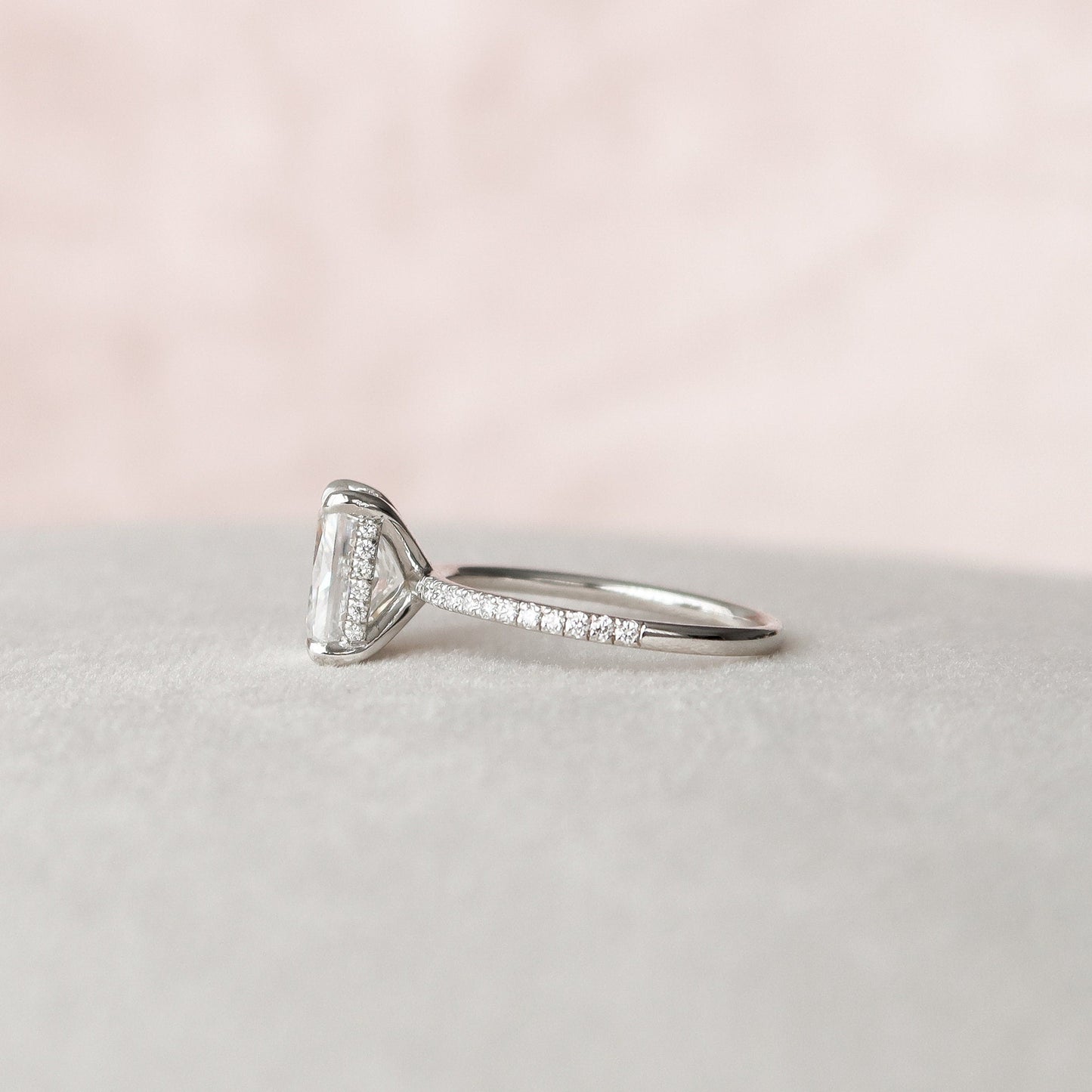 2 CT Radiant Moissanite Pave Engagement Ring (US Size 6.5 Ready To Ship)