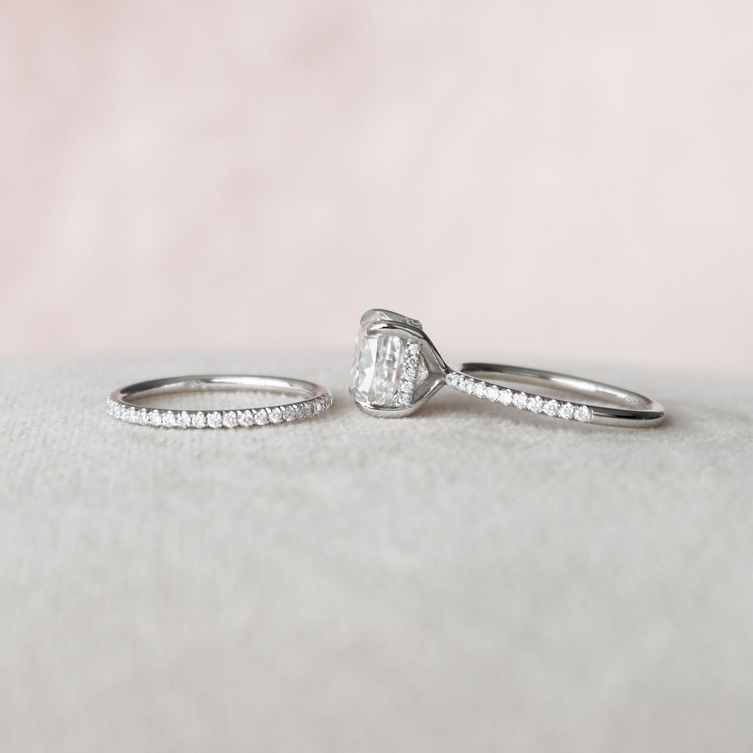 Marquise Cut Cluster Styled Lab Grown Bridal Ring Set