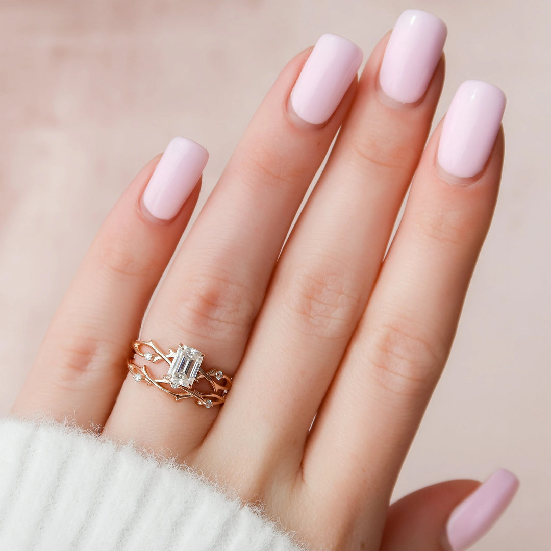 Marquise Cut Cluster Styled Lab Grown Bridal Ring Set