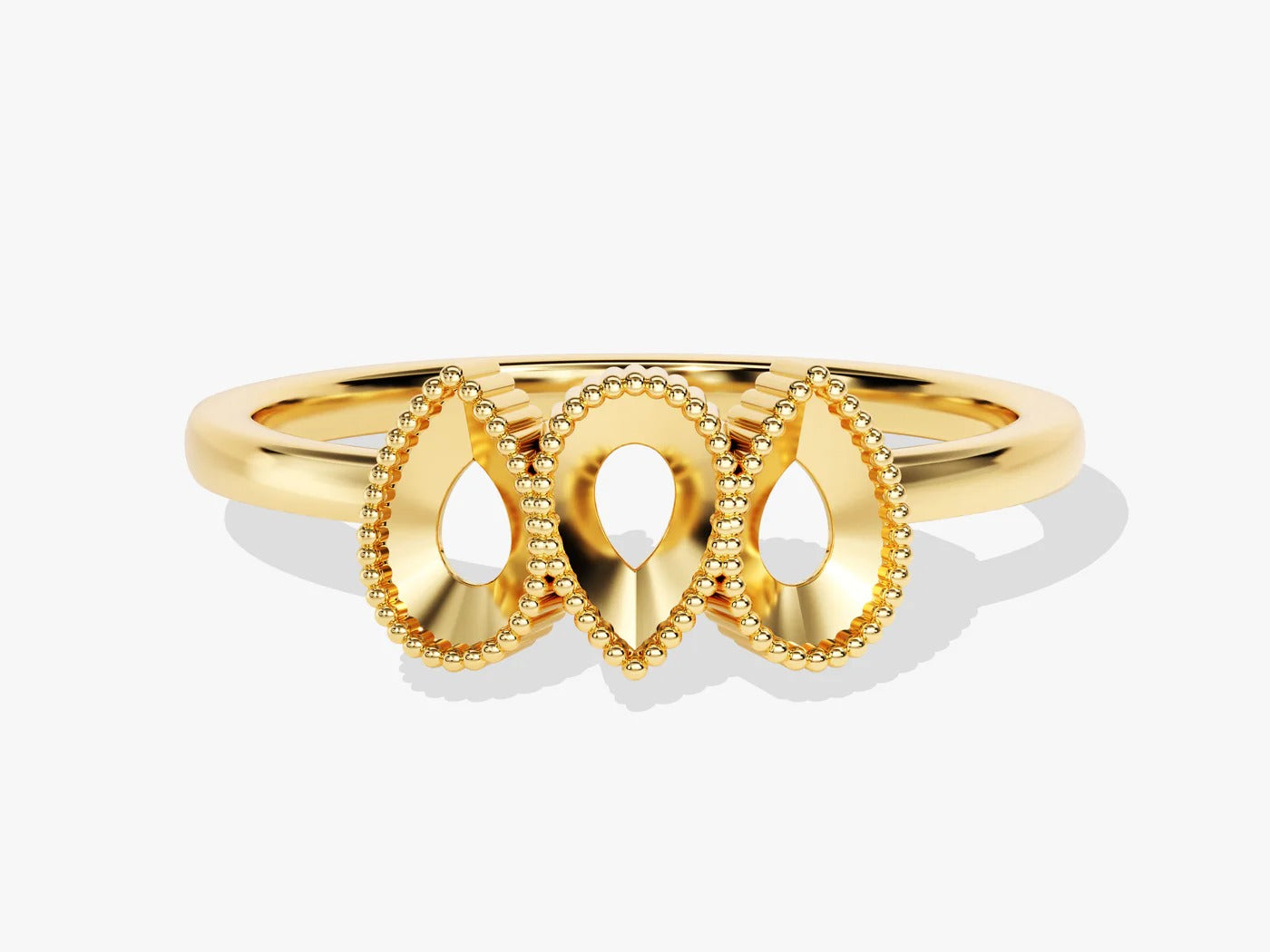 Milgrain Accent Pear-Cut Multi Stone Birthstone Ring