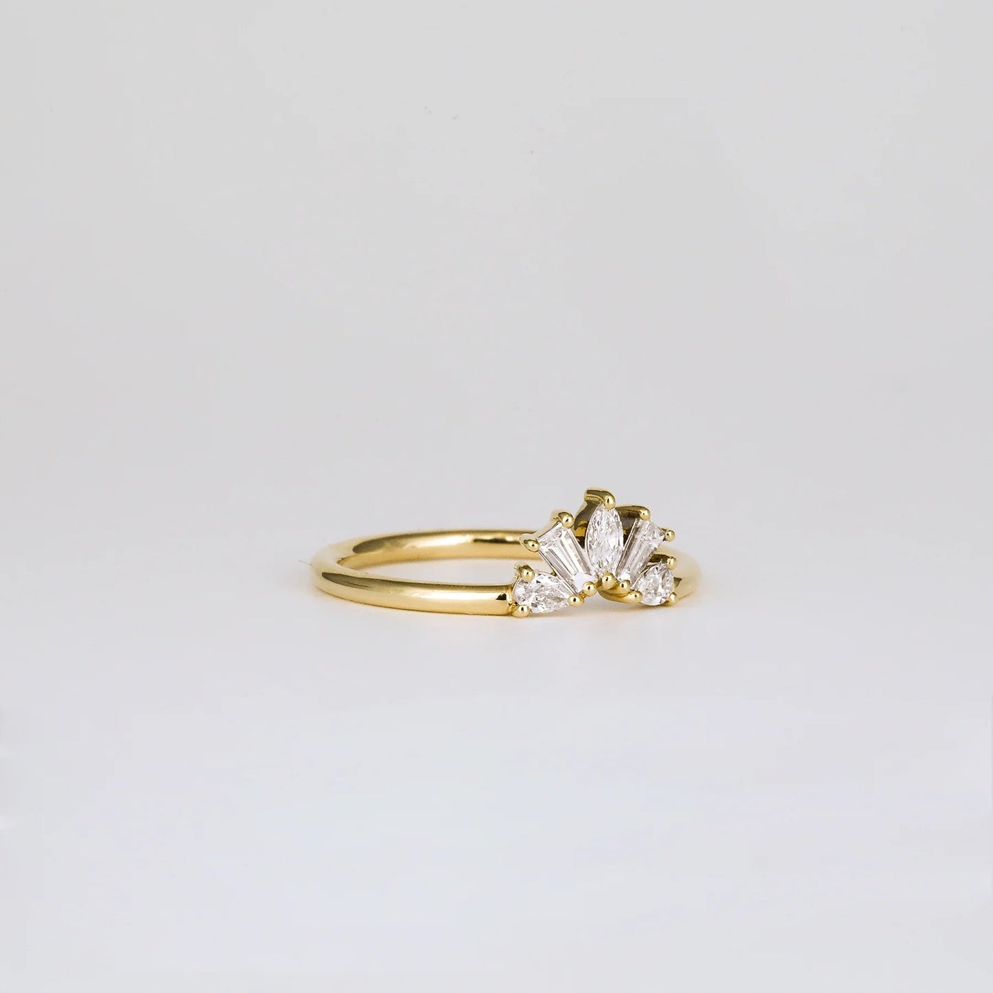 0.35 TCW Five Stones Lab Grown Diamond Wedding Band