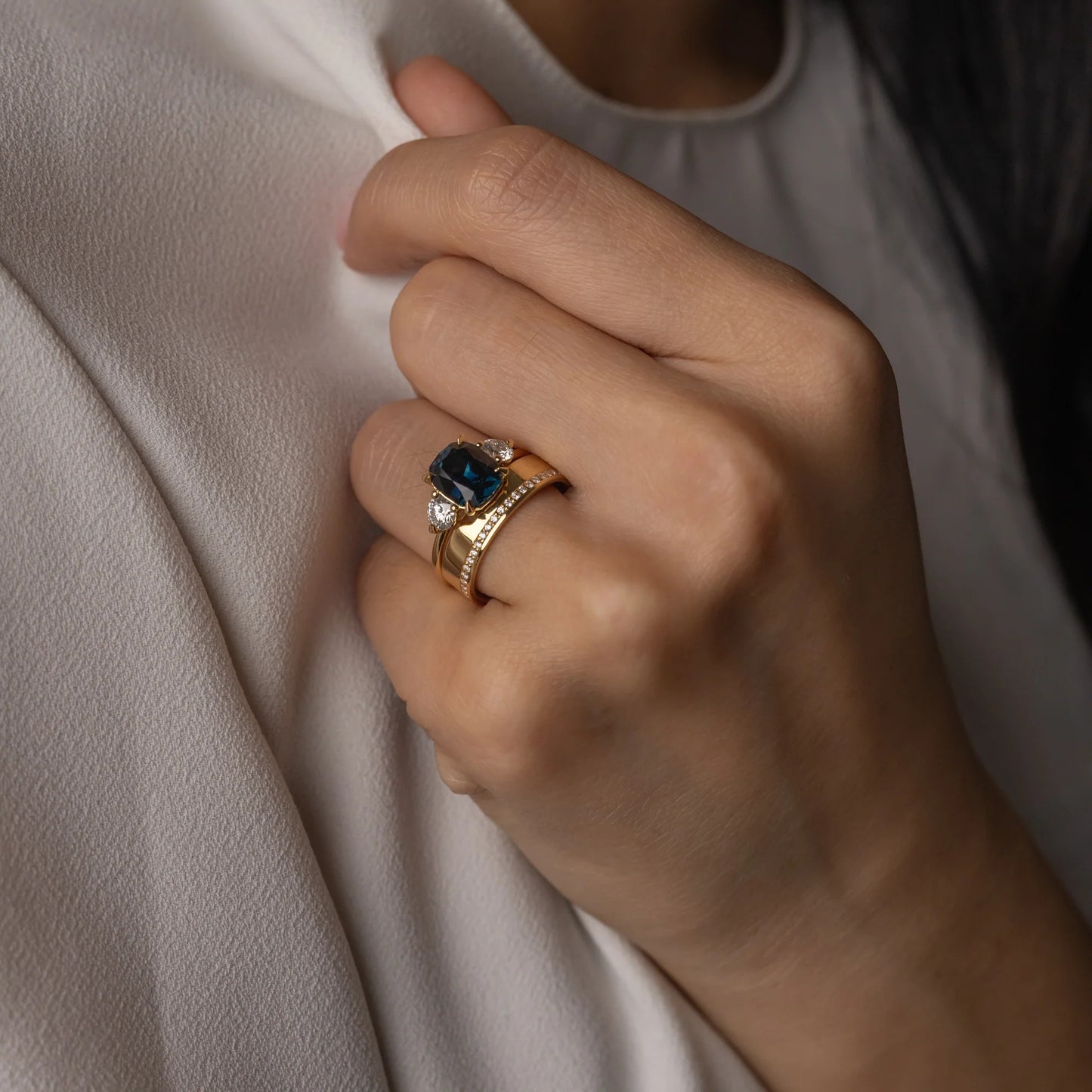 0.05 TCW Round Stones Channel Setting Lab Grown Diamond Wedding Band