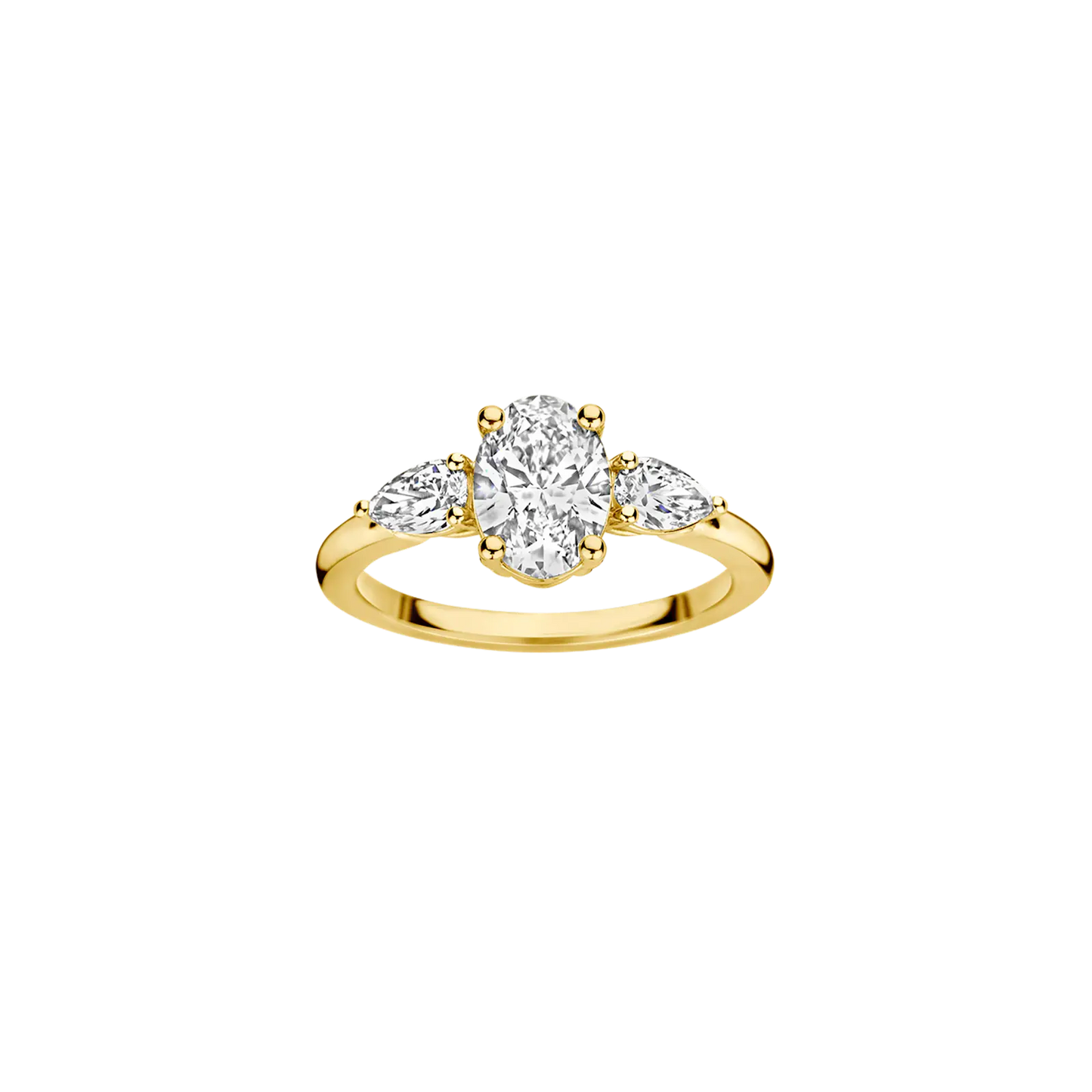 Timeless 1.1 CT Oval Cut 3-Stones Lab Grown Diamond Engagement Ring