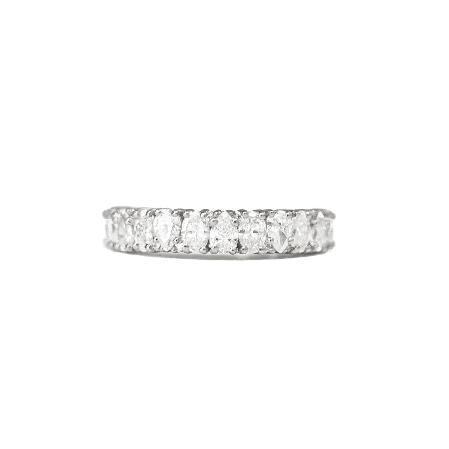 0.25 TCW Round Shaped Half Eternity Lab Grown Diamond Wedding Band