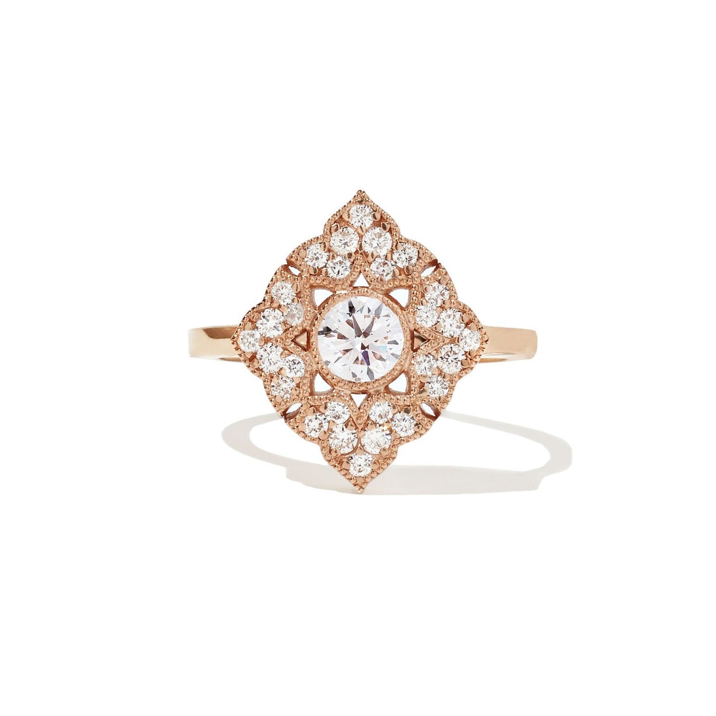 Marquise Shaped Three Stone Lab Grown Diamond Engagement Ring