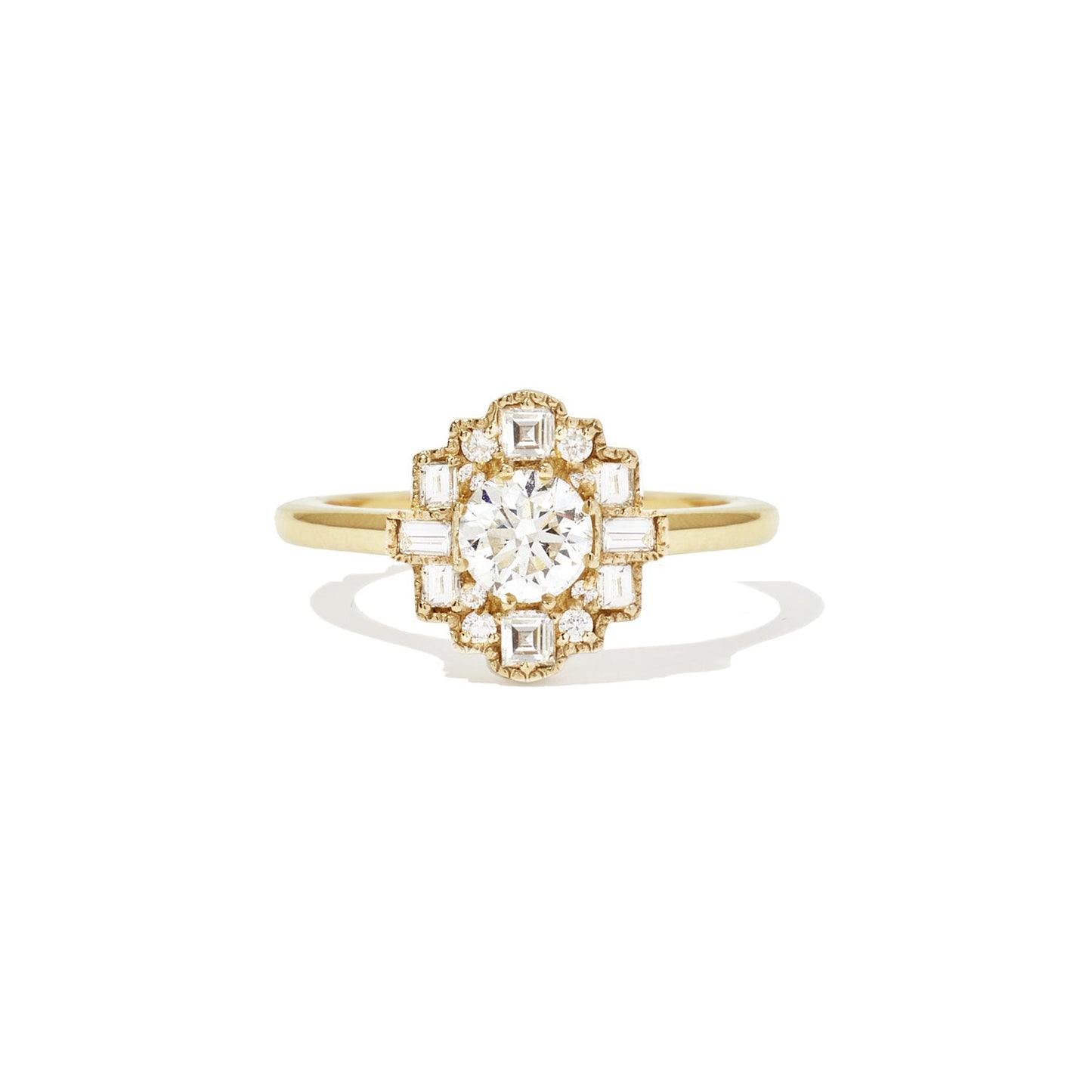 Marquise Shaped Three Stone Lab Grown Diamond Engagement Ring
