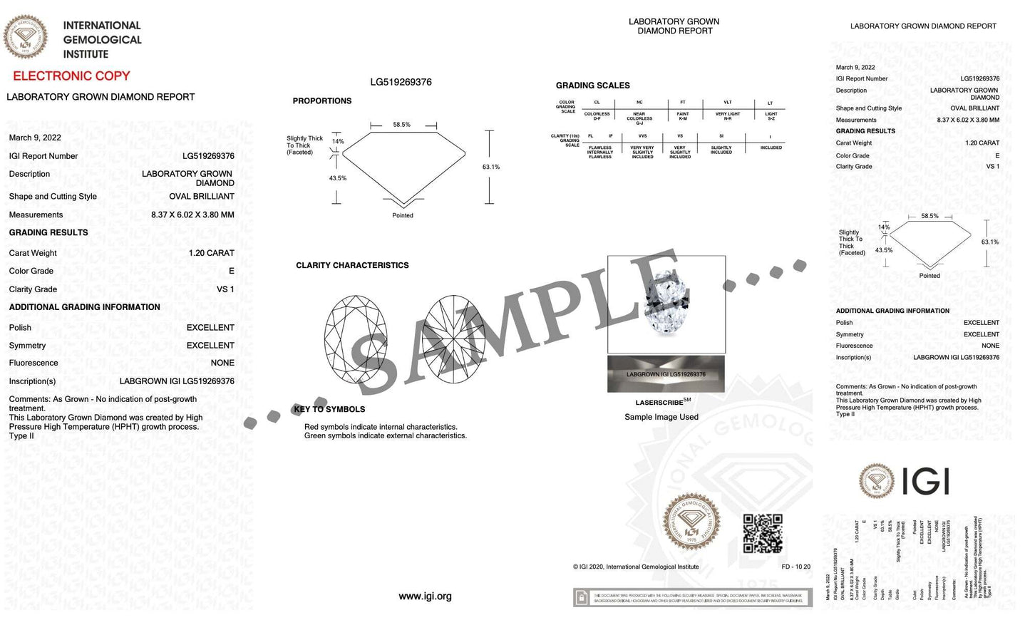 Sample Diamond Certificate