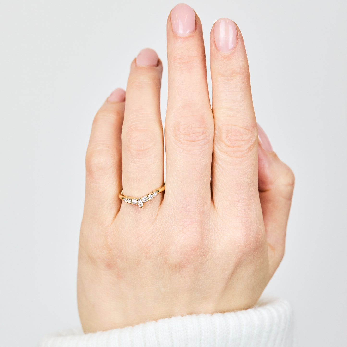 0.25 TCW Round Shaped Half Eternity Lab Grown Diamond Wedding Band