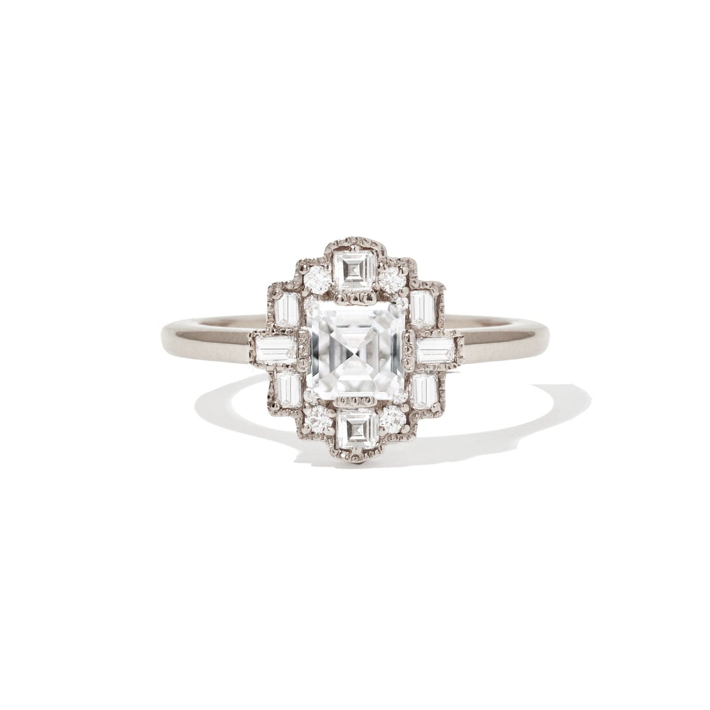 Marquise Shaped Three Stone Lab Grown Diamond Engagement Ring