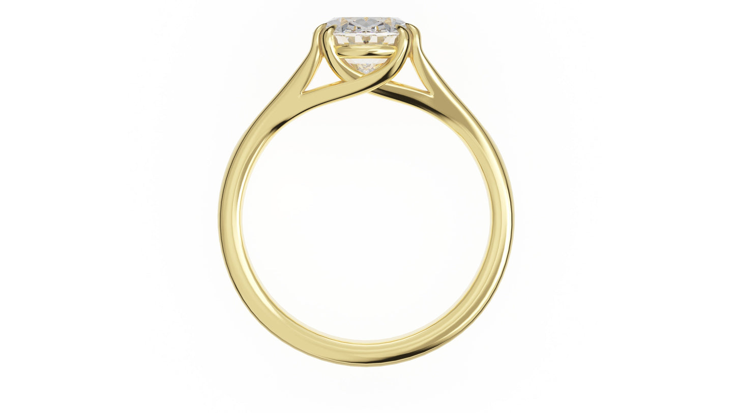 Marquise Shaped Three Stone Lab Grown Diamond Engagement Ring