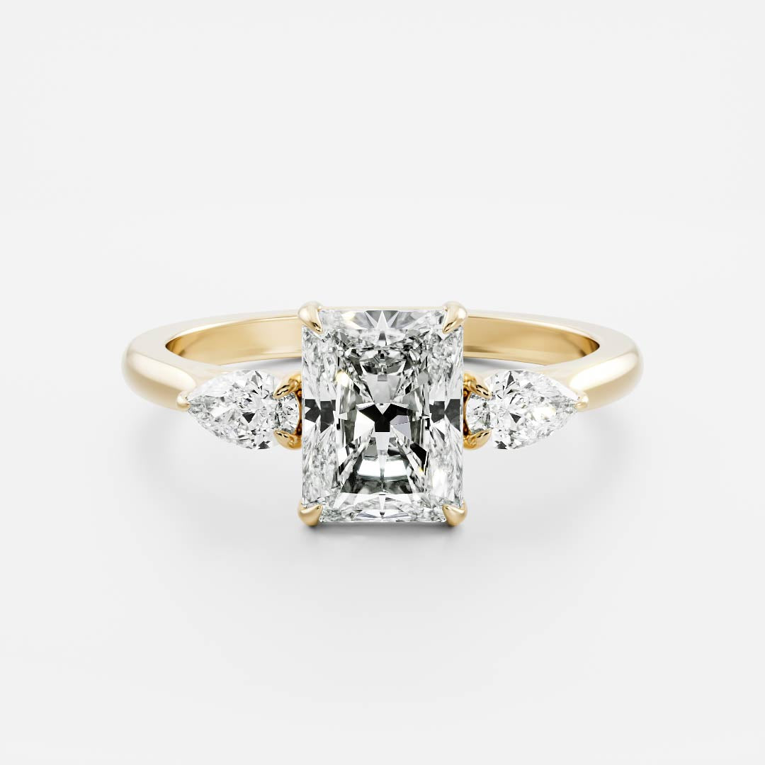 Marquise Cut Cluster Styled Lab Grown Diamond Engagement Ring