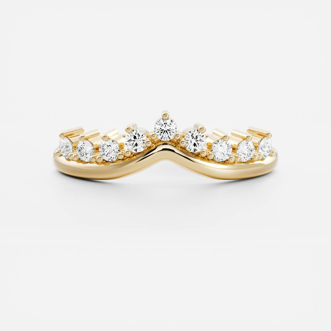 0.25 TCW Round Shaped Half Eternity Lab Grown Diamond Wedding Band