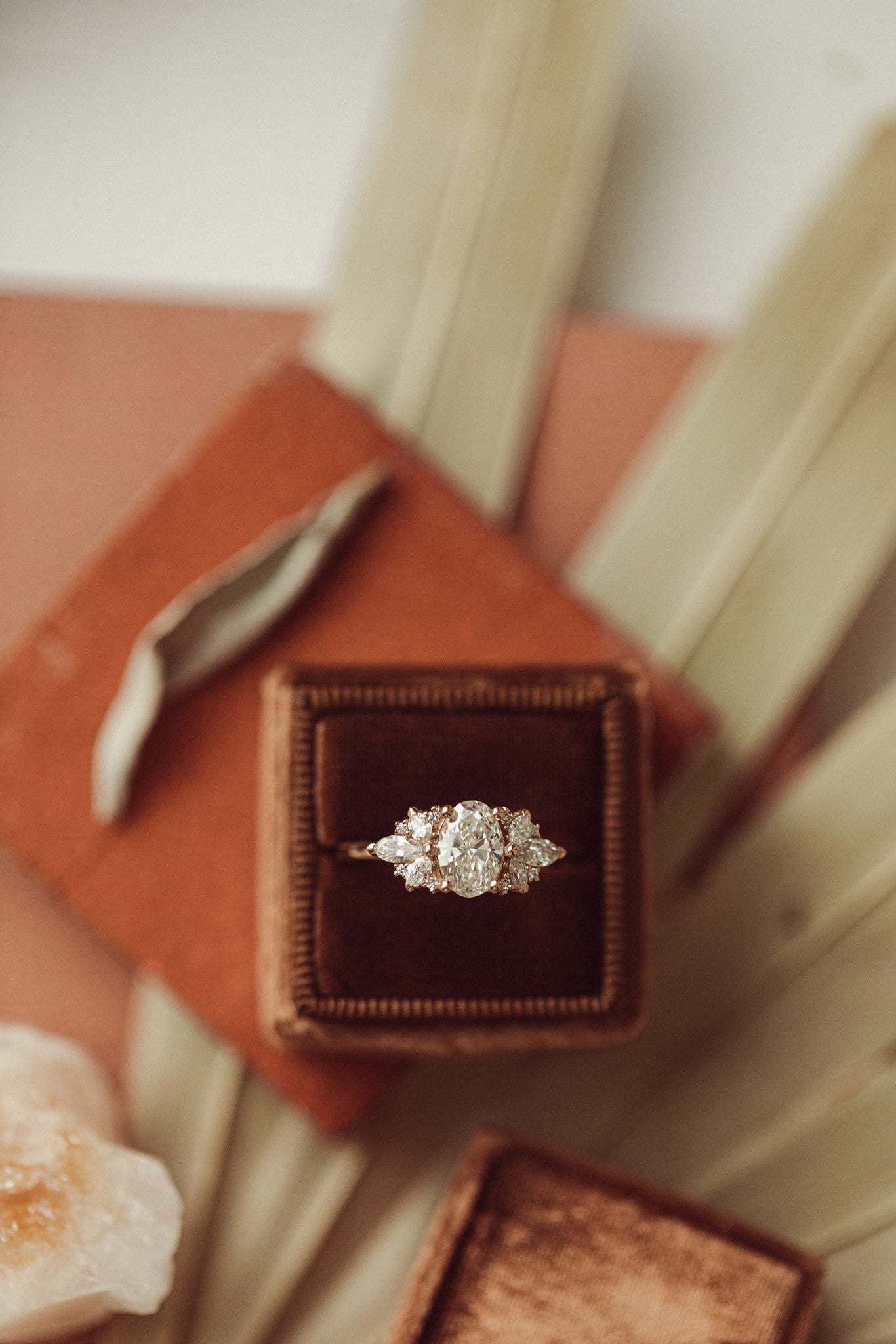 Marquise Shaped Three Stone Lab Grown Diamond Engagement Ring