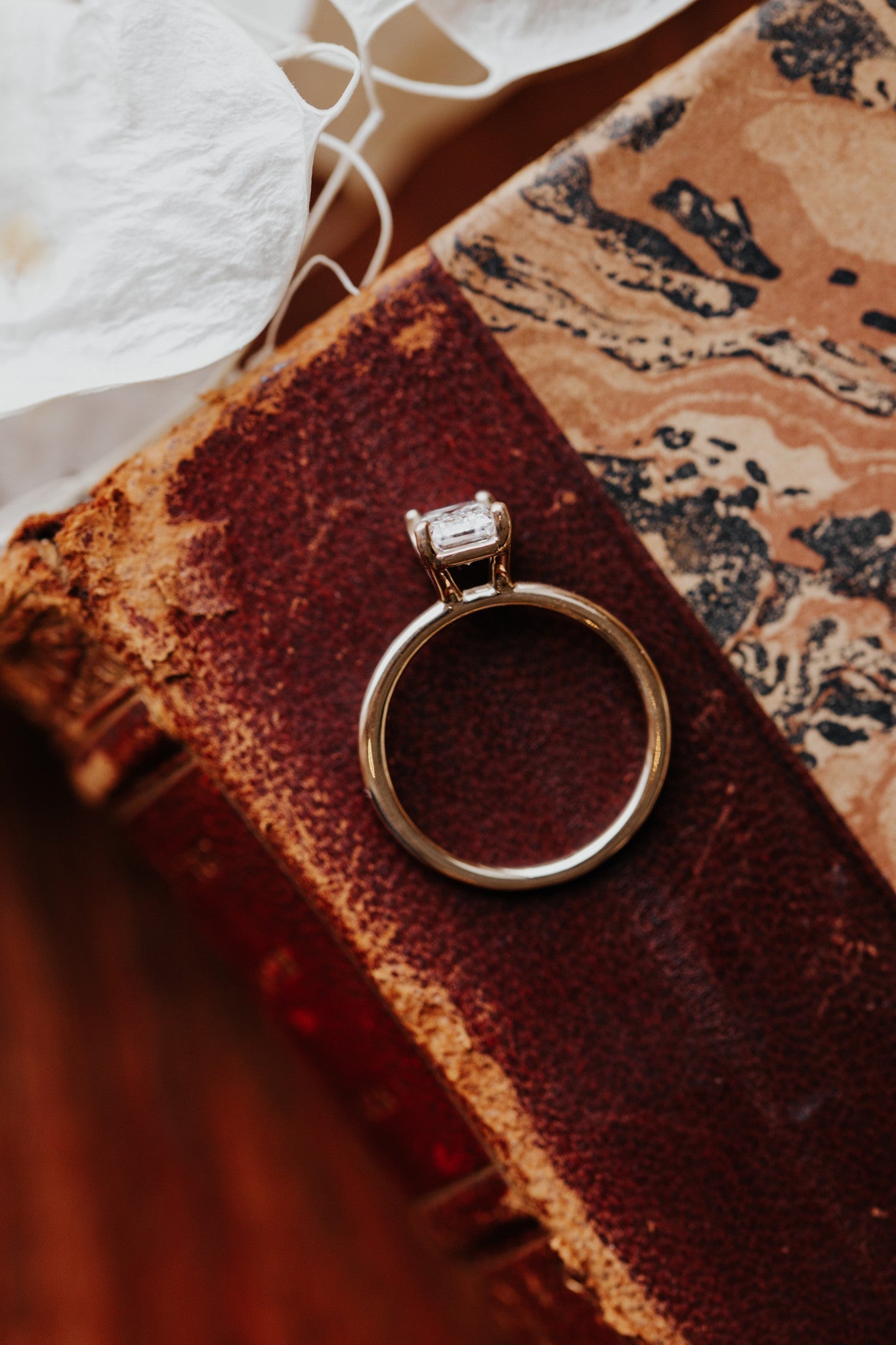 Marquise Shaped Three Stone Lab Grown Diamond Engagement Ring