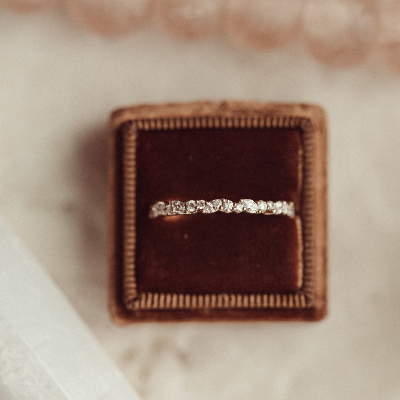 0.25 TCW Round Shaped Half Eternity Lab Grown Diamond Wedding Band