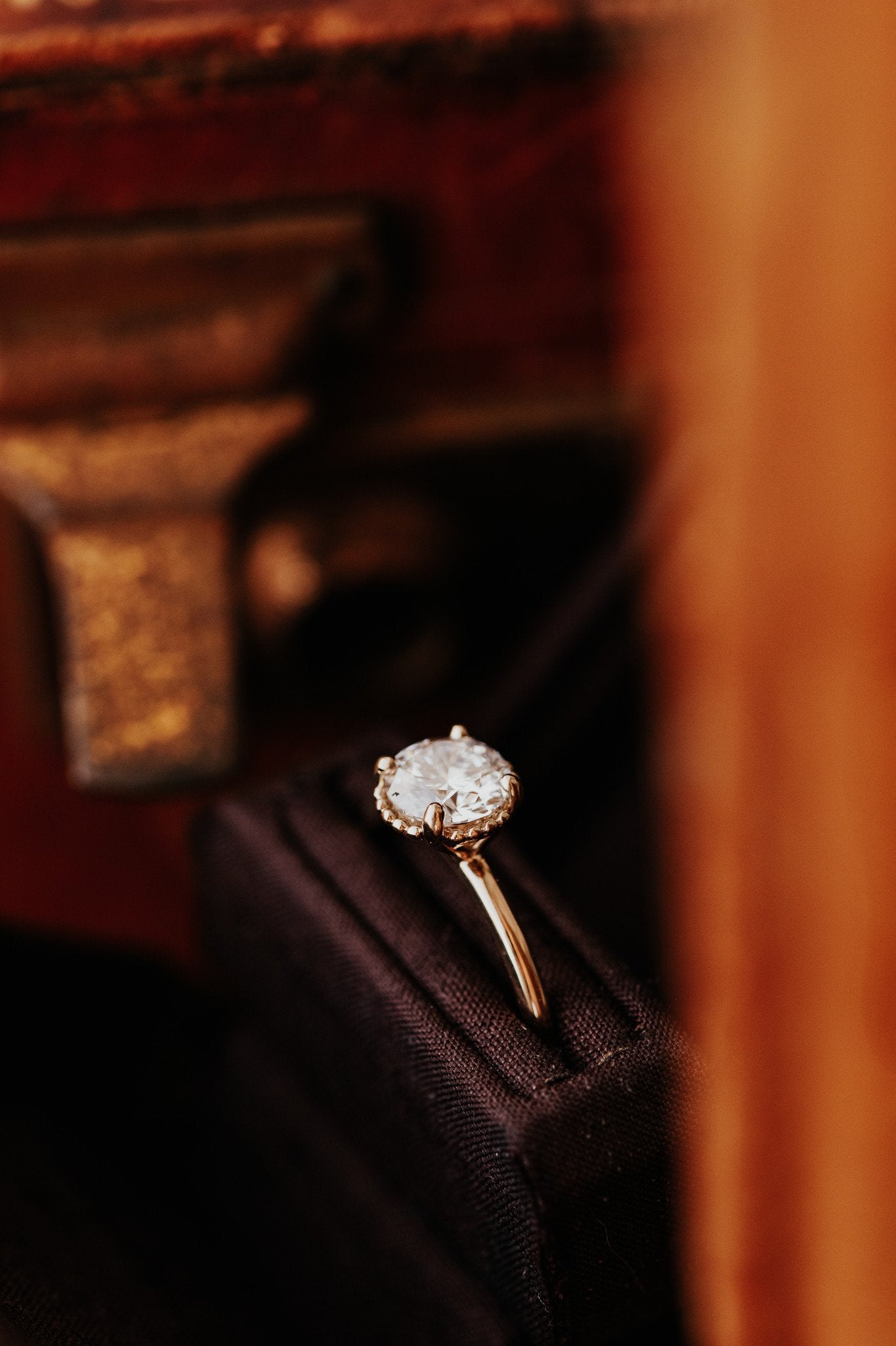 Marquise Shaped Three Stone Lab Grown Diamond Engagement Ring