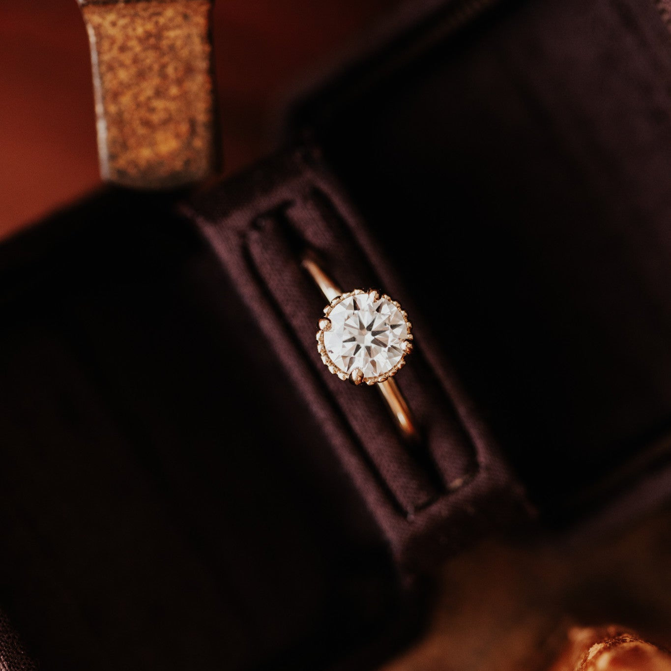 Marquise Shaped Three Stone Lab Grown Diamond Engagement Ring