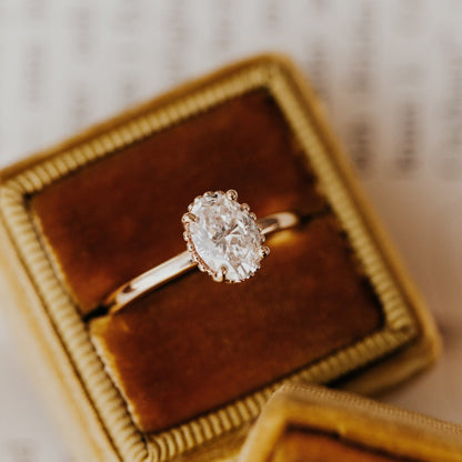 Marquise Shaped Three Stone Lab Grown Diamond Engagement Ring