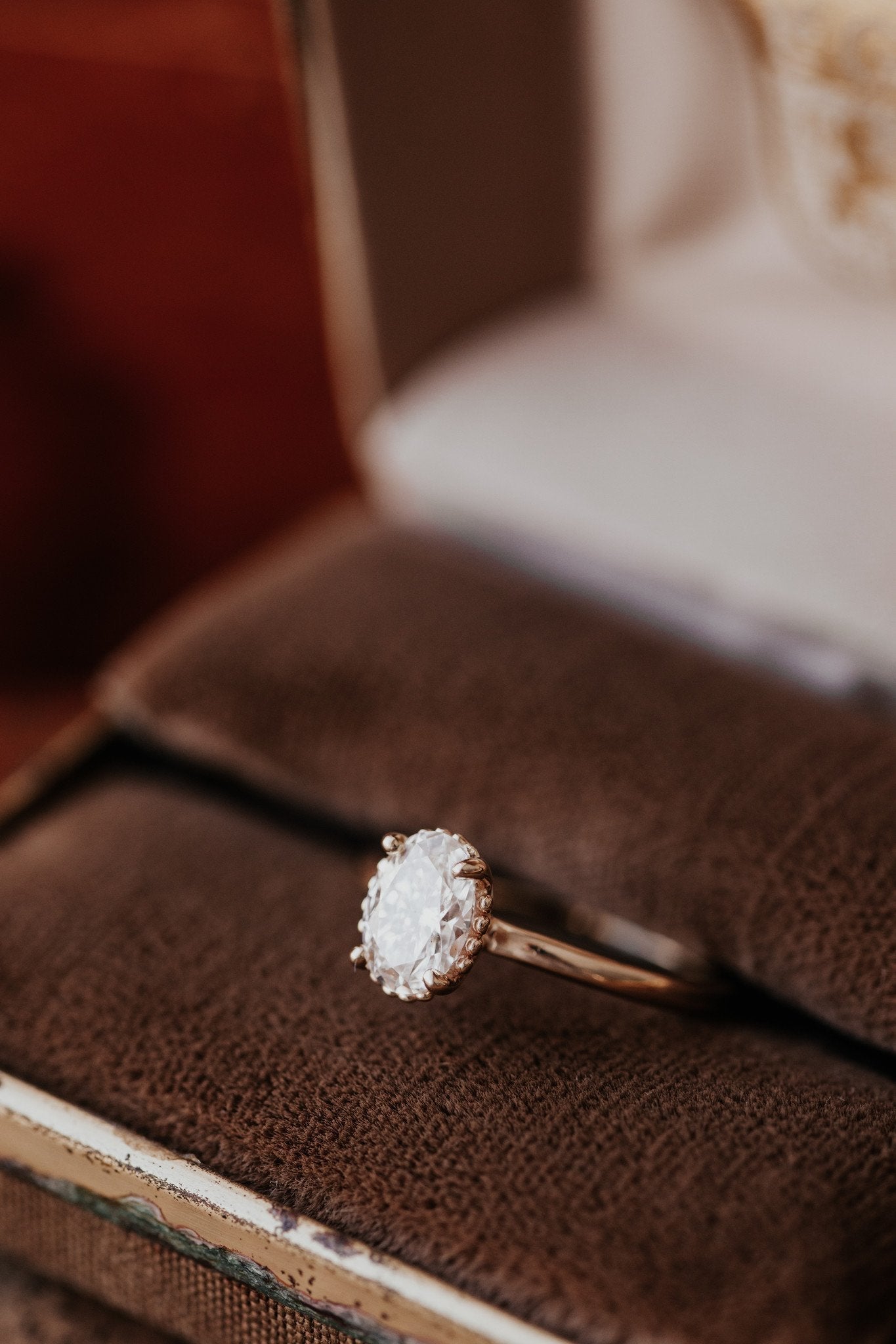 Marquise Shaped Three Stone Lab Grown Diamond Engagement Ring