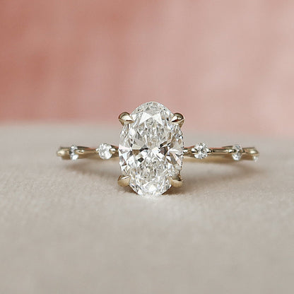 Marquise Cut Cluster Styled Lab Grown Bridal Ring Set