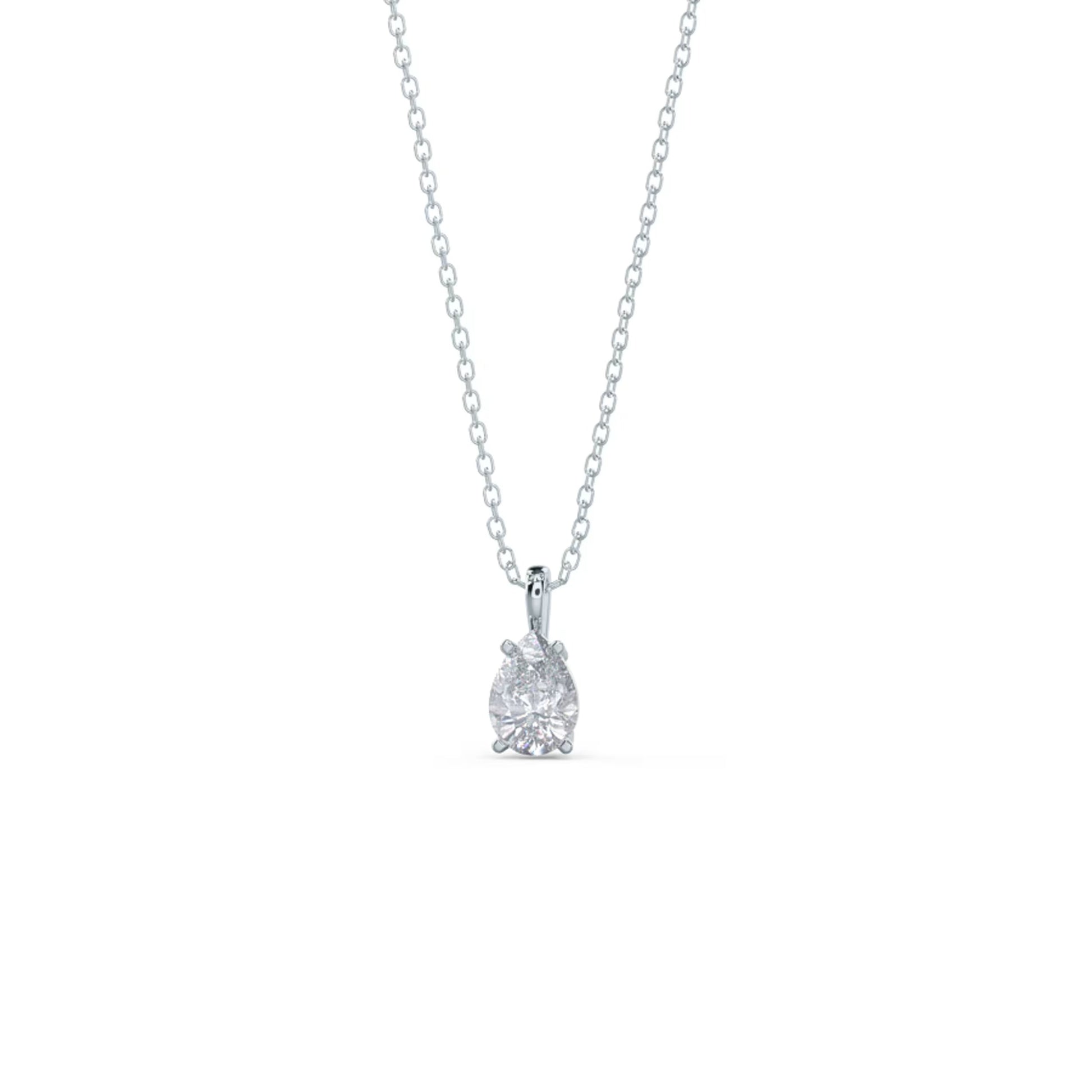 1.0 CT Pear Cut Moissanite Diamond Solitaire Pendant Necklace in Solid Gold 4