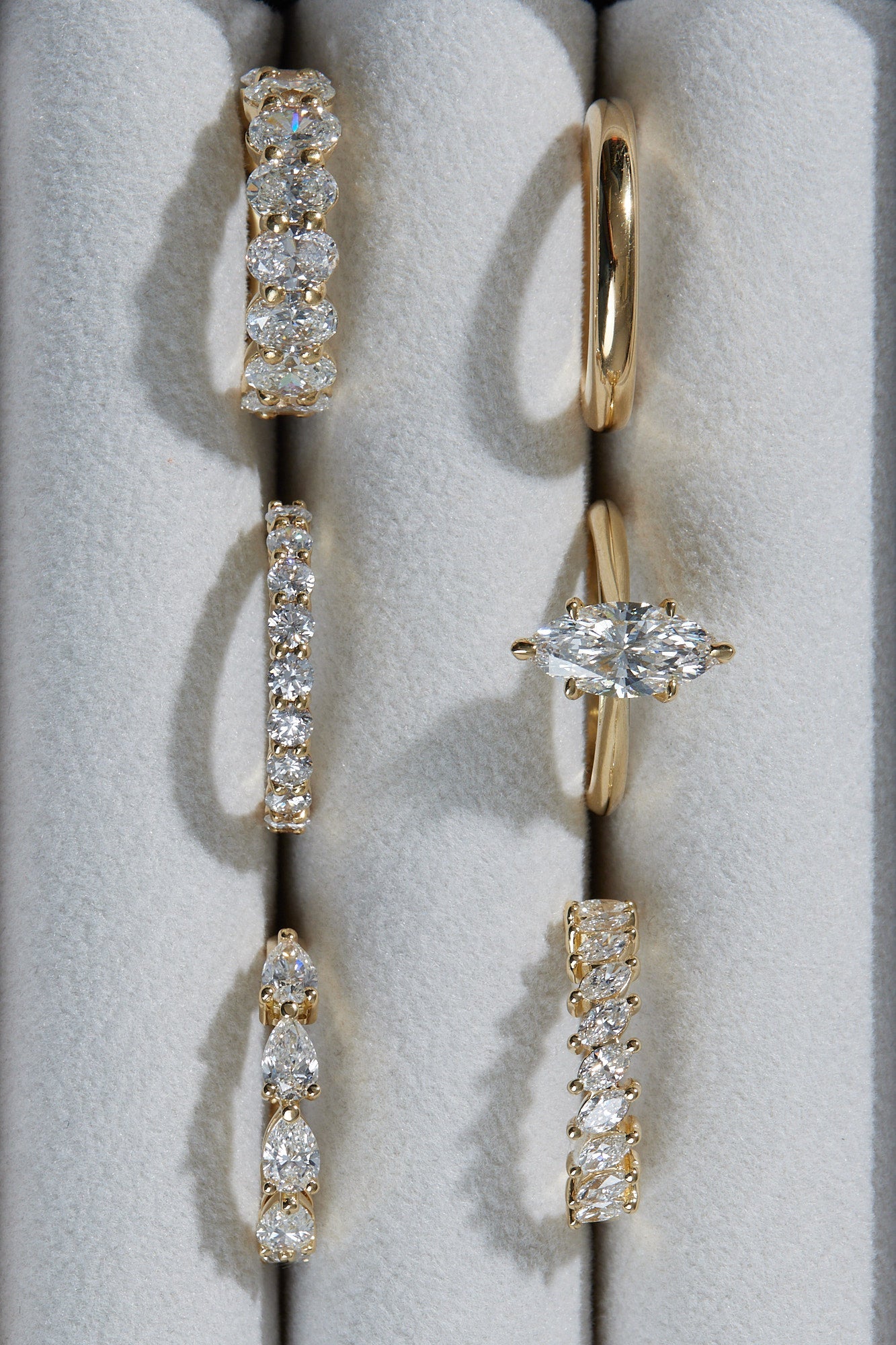 0.25 TCW Round Shaped Half Eternity Lab Grown Diamond Wedding Band