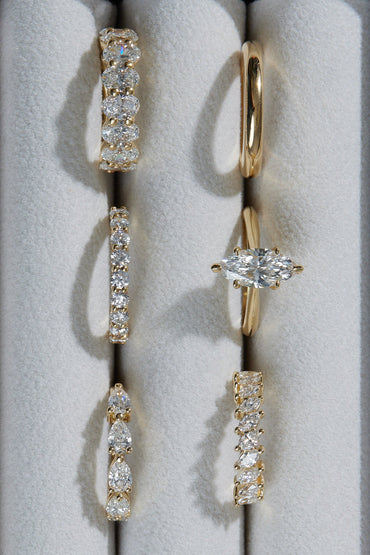 0.25 TCW Round Shaped Half Eternity Lab Grown Diamond Wedding Band