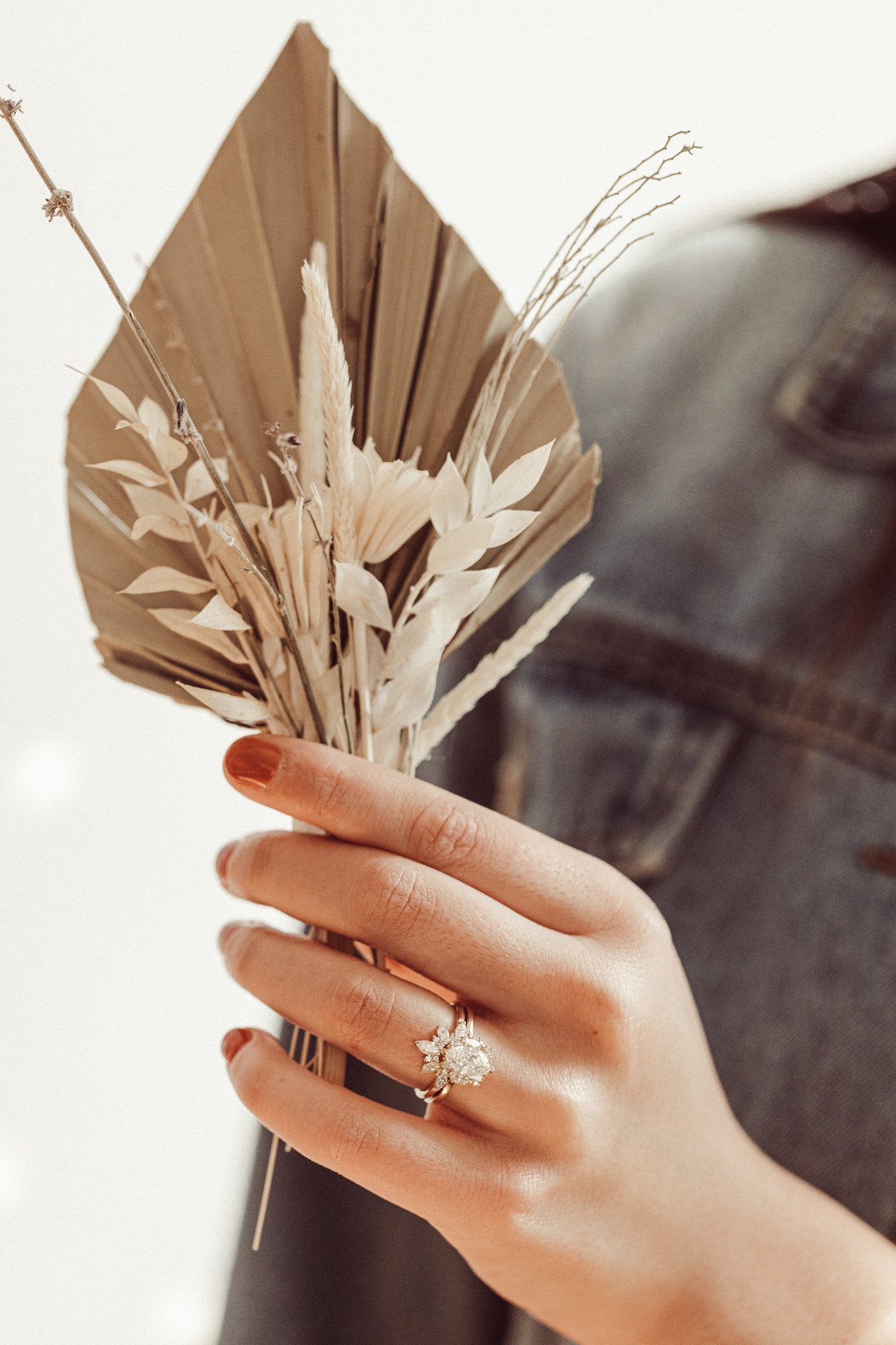 Marquise Shaped Three Stone Lab Grown Diamond Engagement Ring