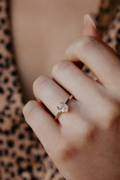 Marquise Shaped Three Stone Lab Grown Diamond Engagement Ring